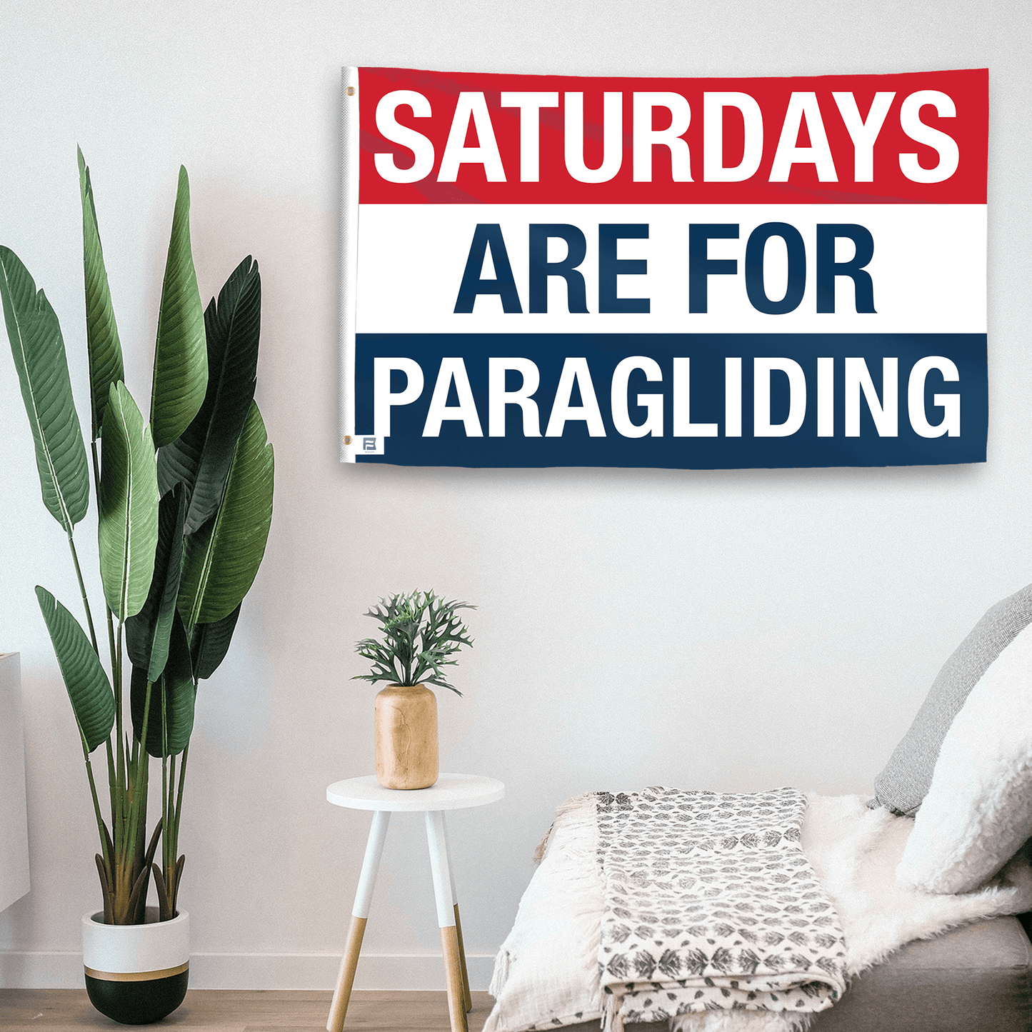 Saturdays Are for Paragliding Flag