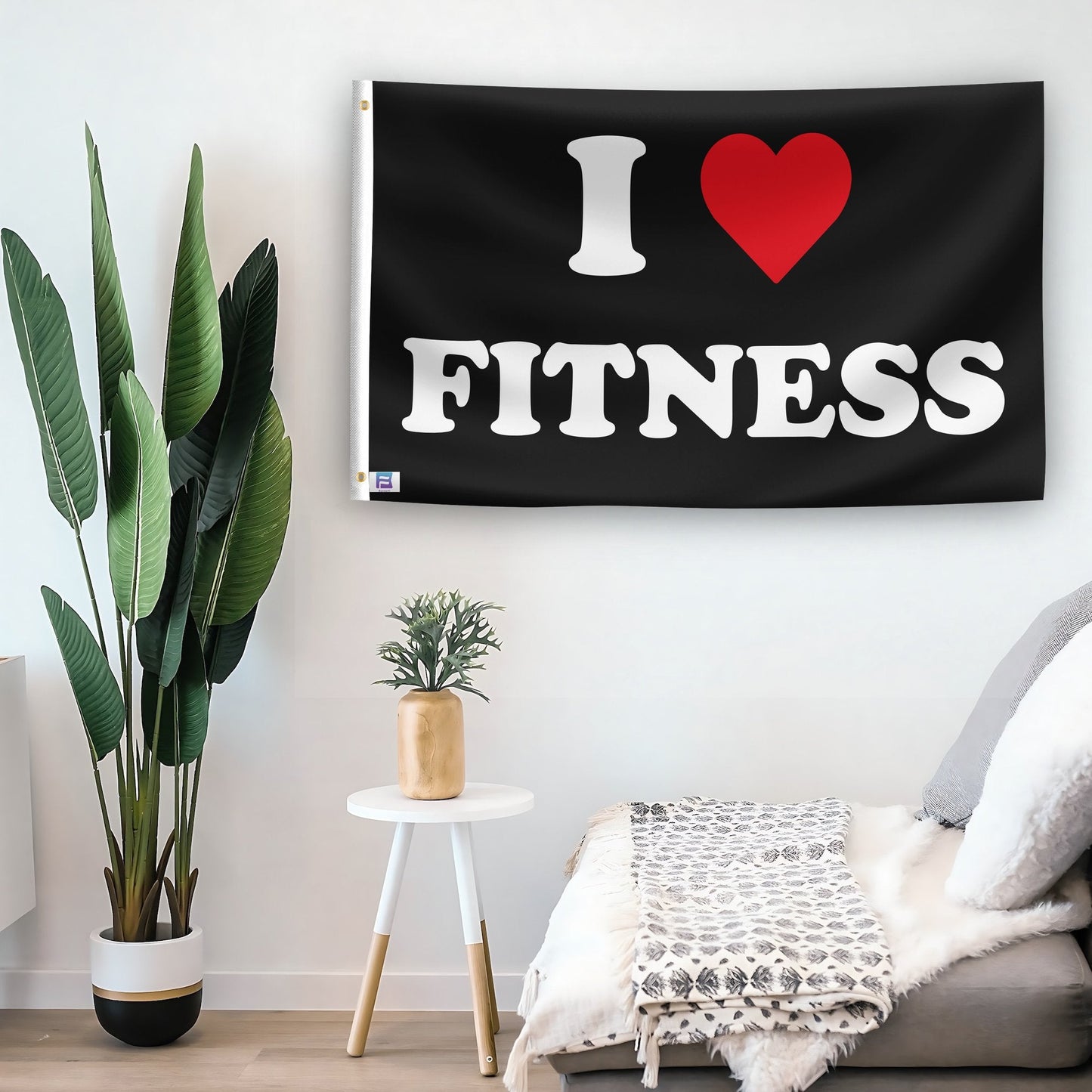 I Love Fitness Flag