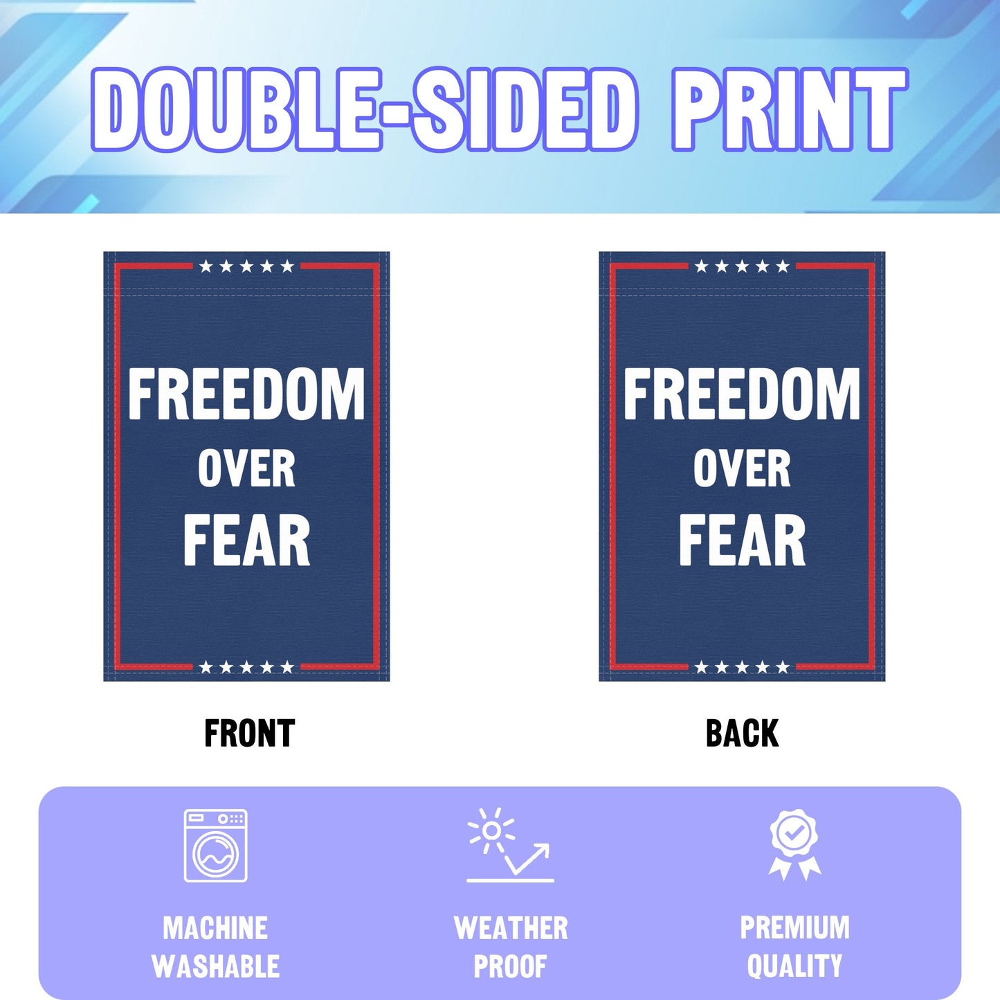 Freedom Over Fear Garden Flag