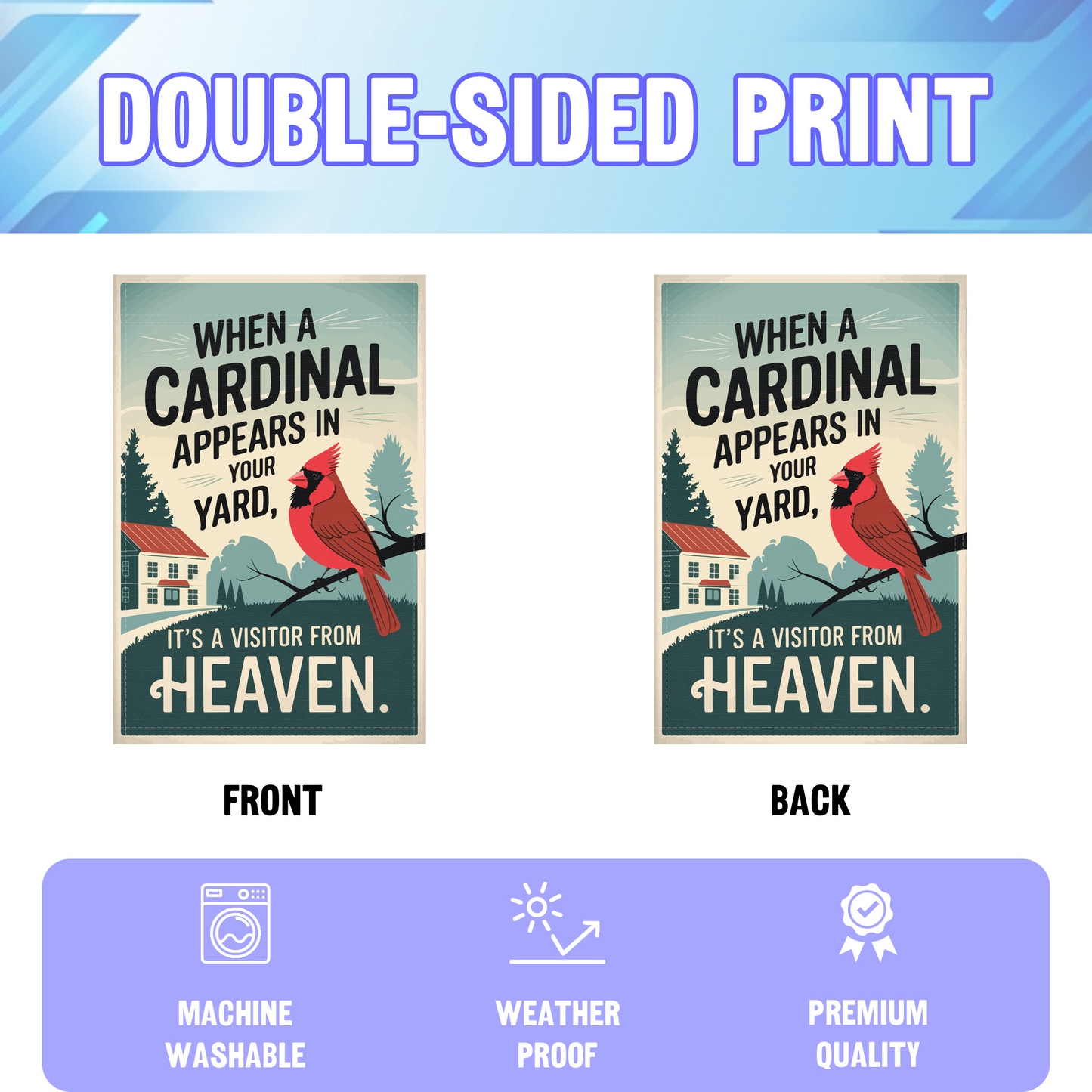 Cardinal Visitor From Heaven Garden Flag