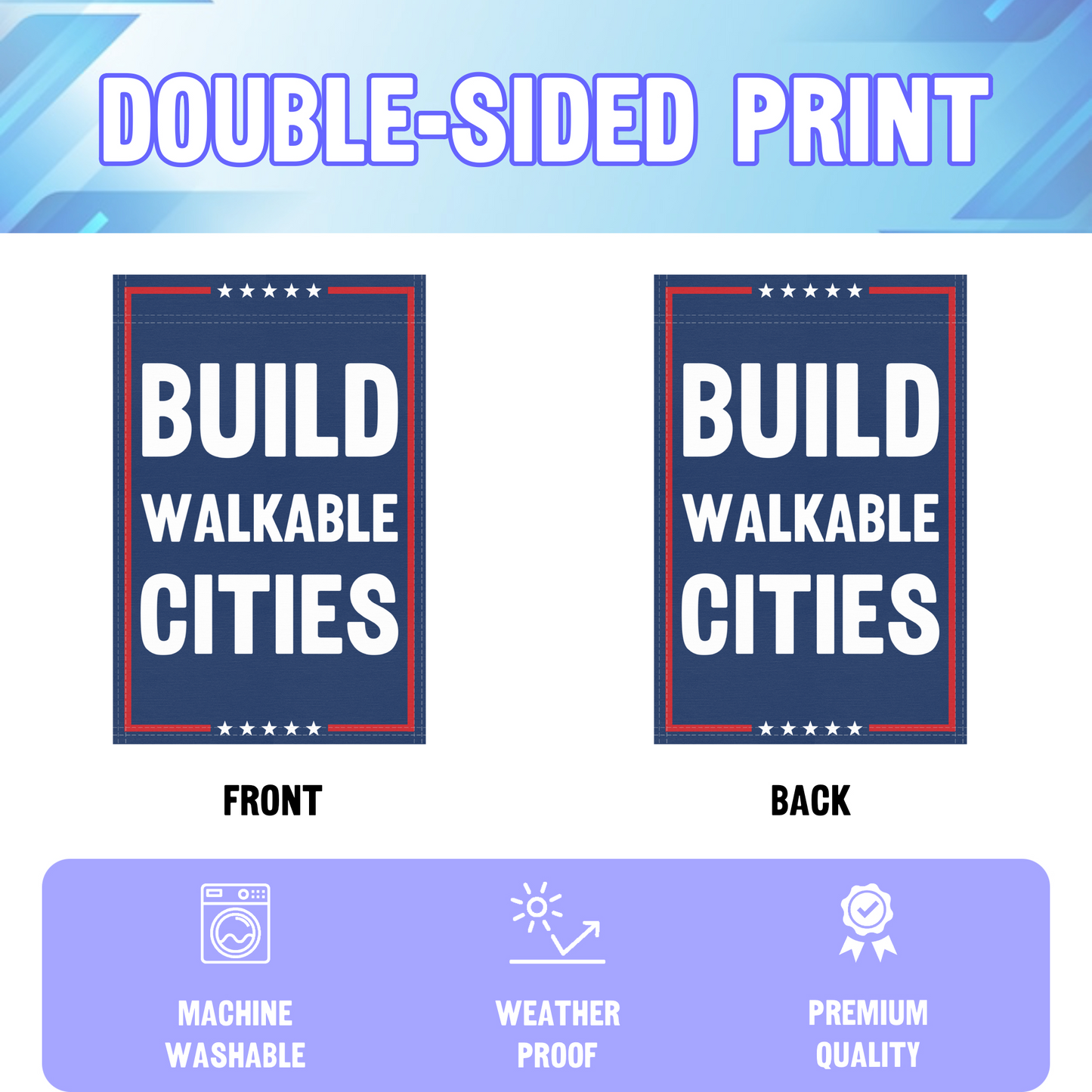 Build Walkable Cities Garden Flag