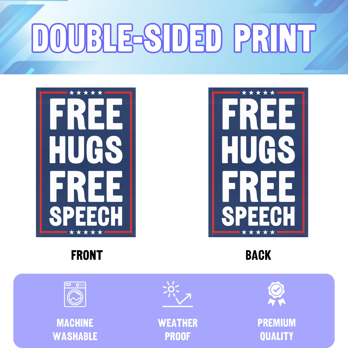 Free Hugs Free Speech Garden Flag