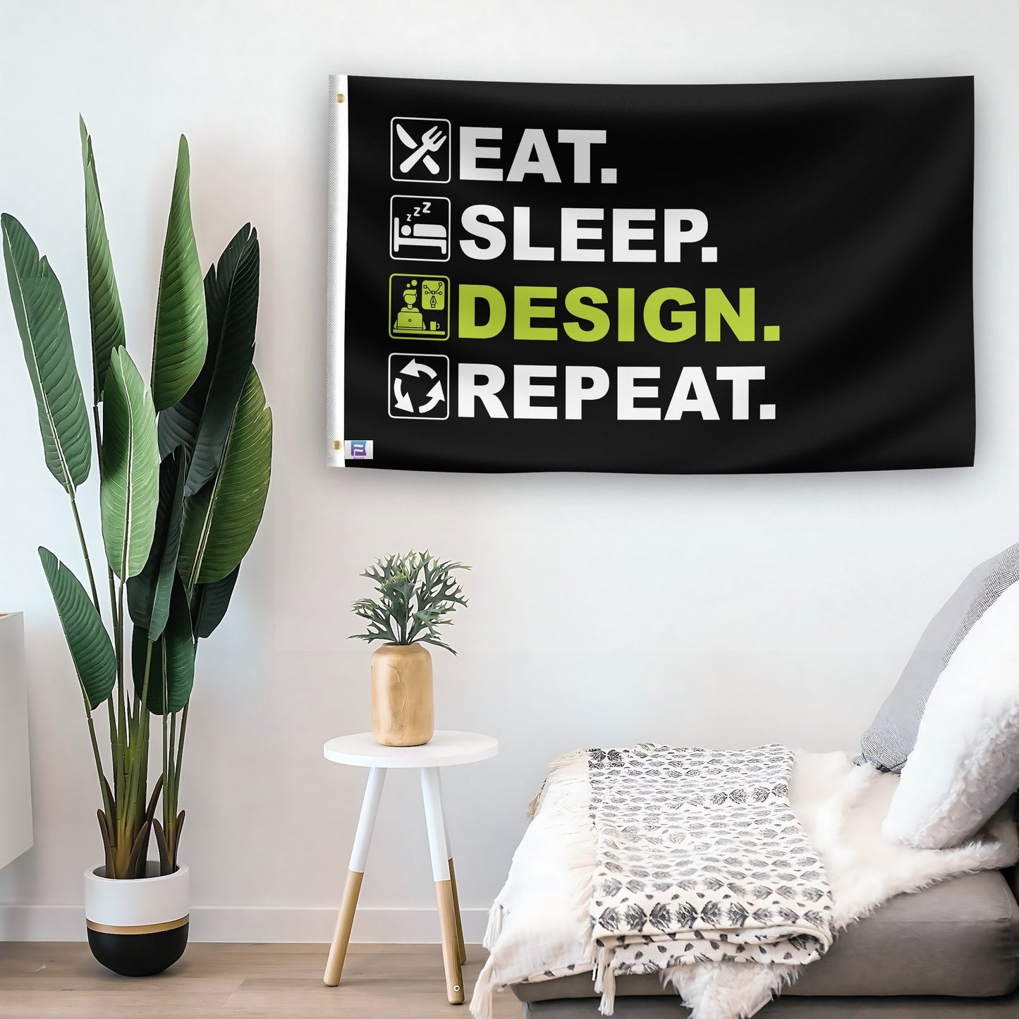 Eat Sleep Design Repeat Flag
