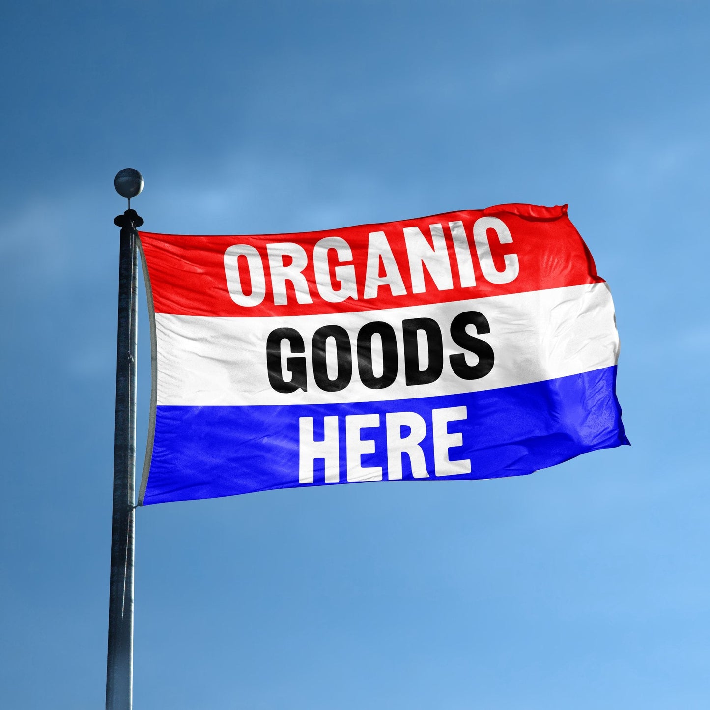 Organic Goods Here Business Storefront Flag