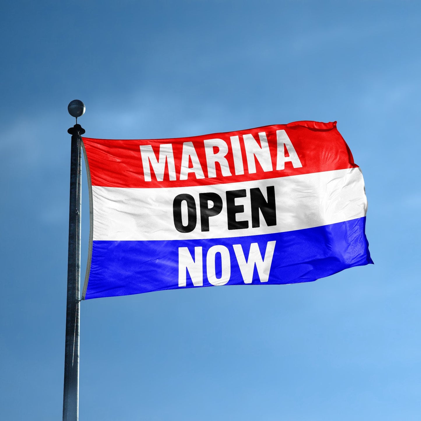 Marina Open Now Business Flag