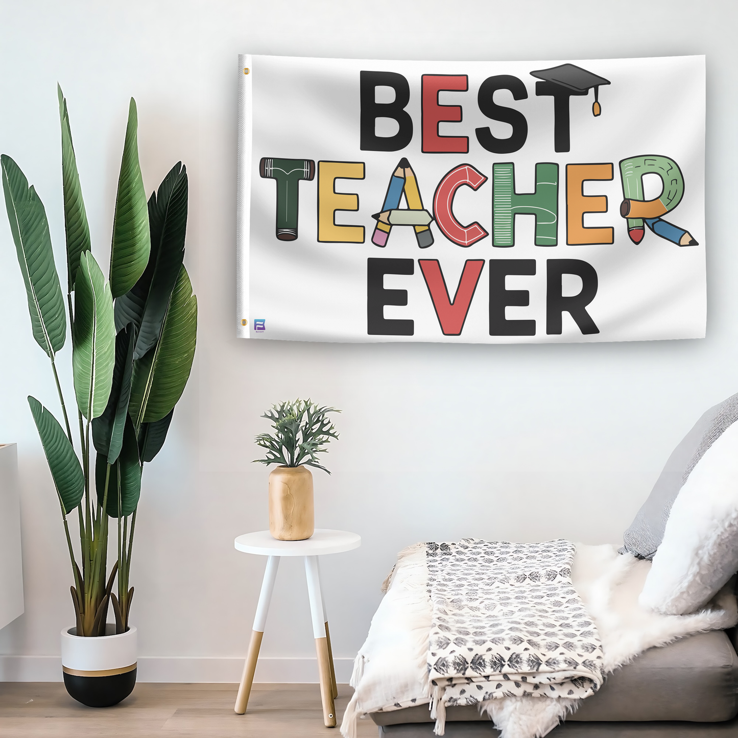 Best Teacher Ever Gift Flag
