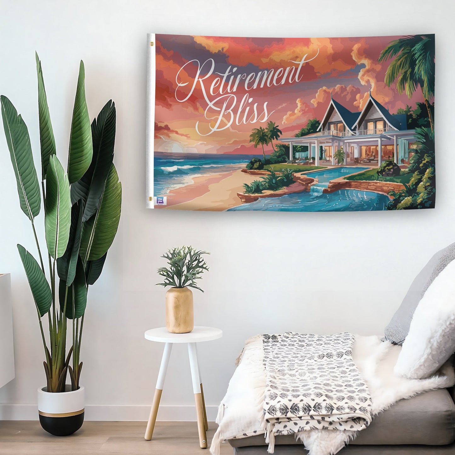 Retirement Bliss Beach Flag