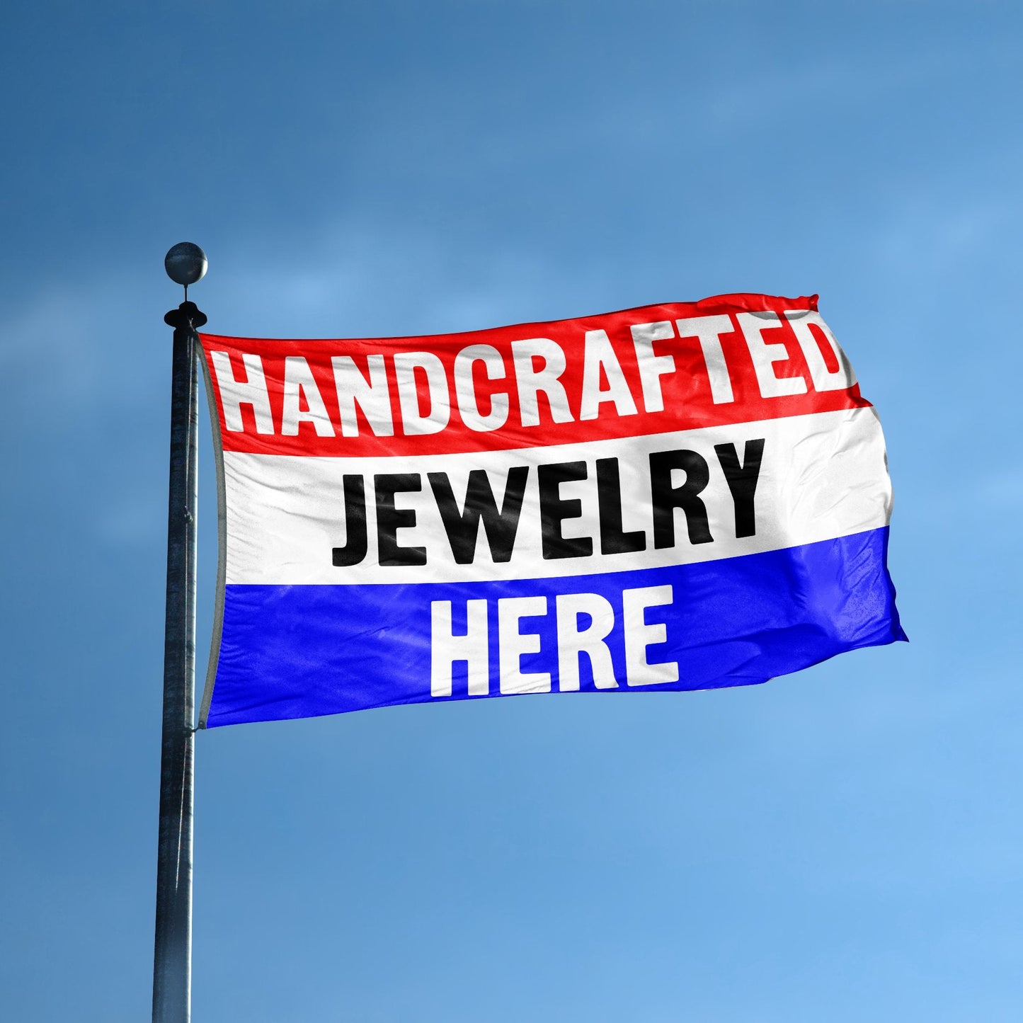 Handcrafted Jewelry Here Business Flag
