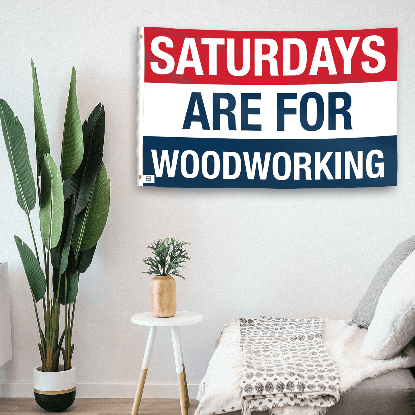 Saturdays Are for Woodworking Flag