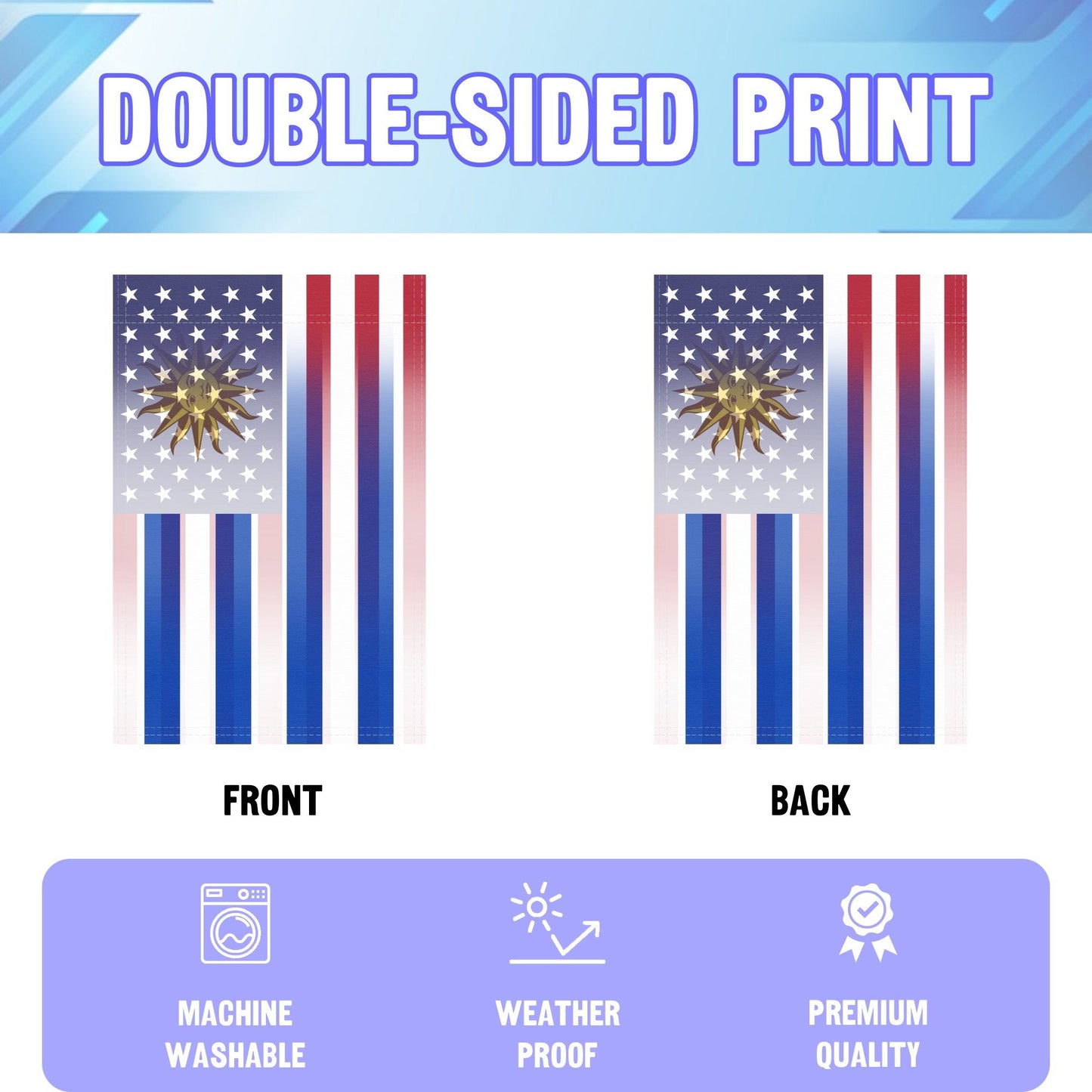 Uruguayan American Garden Flag