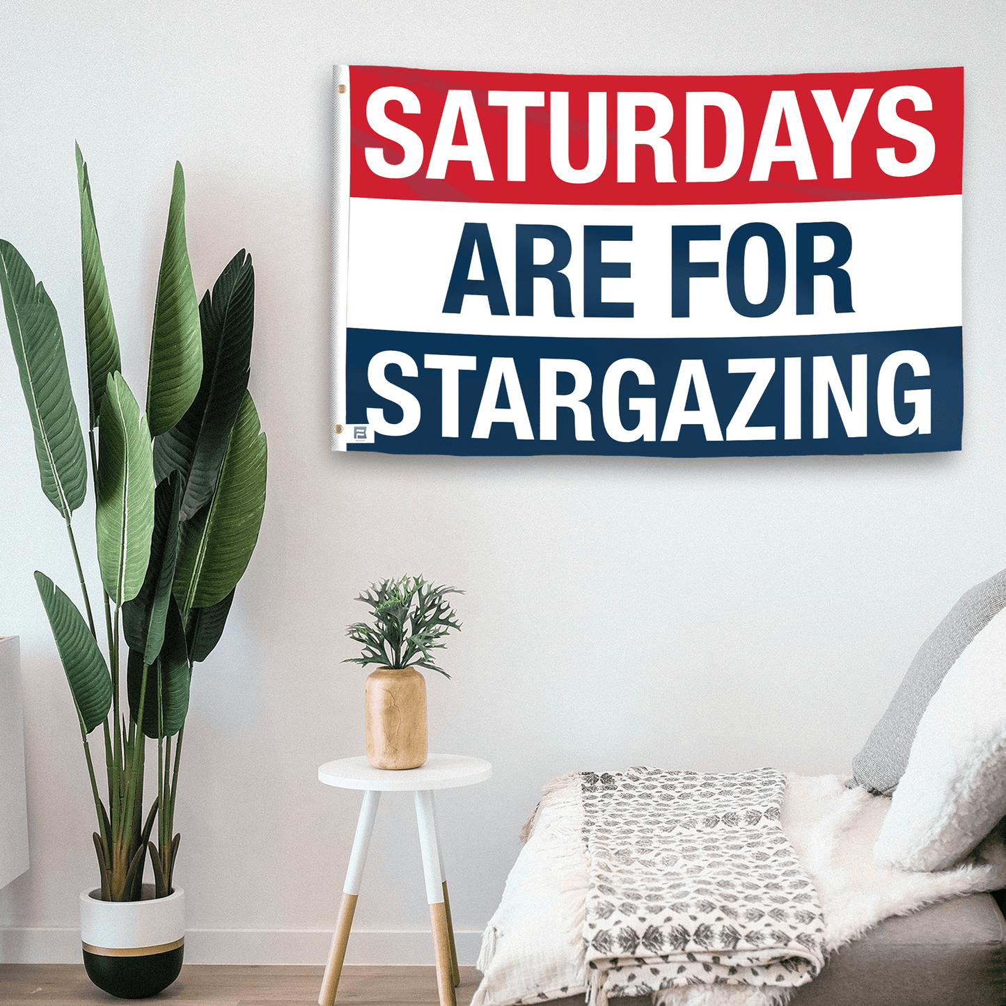 Saturdays Are for Stargazing Flag