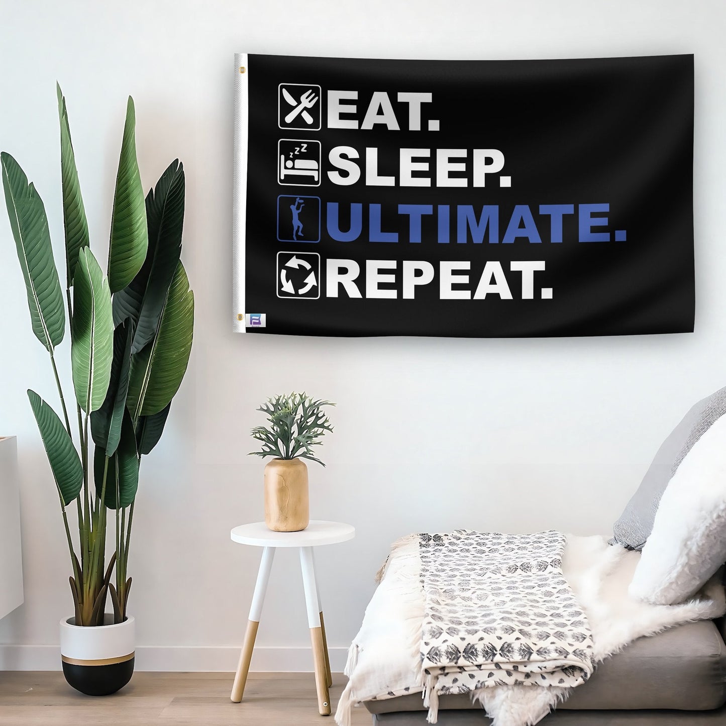 Eat Sleep Ultimate Frisbee Repeat Flag