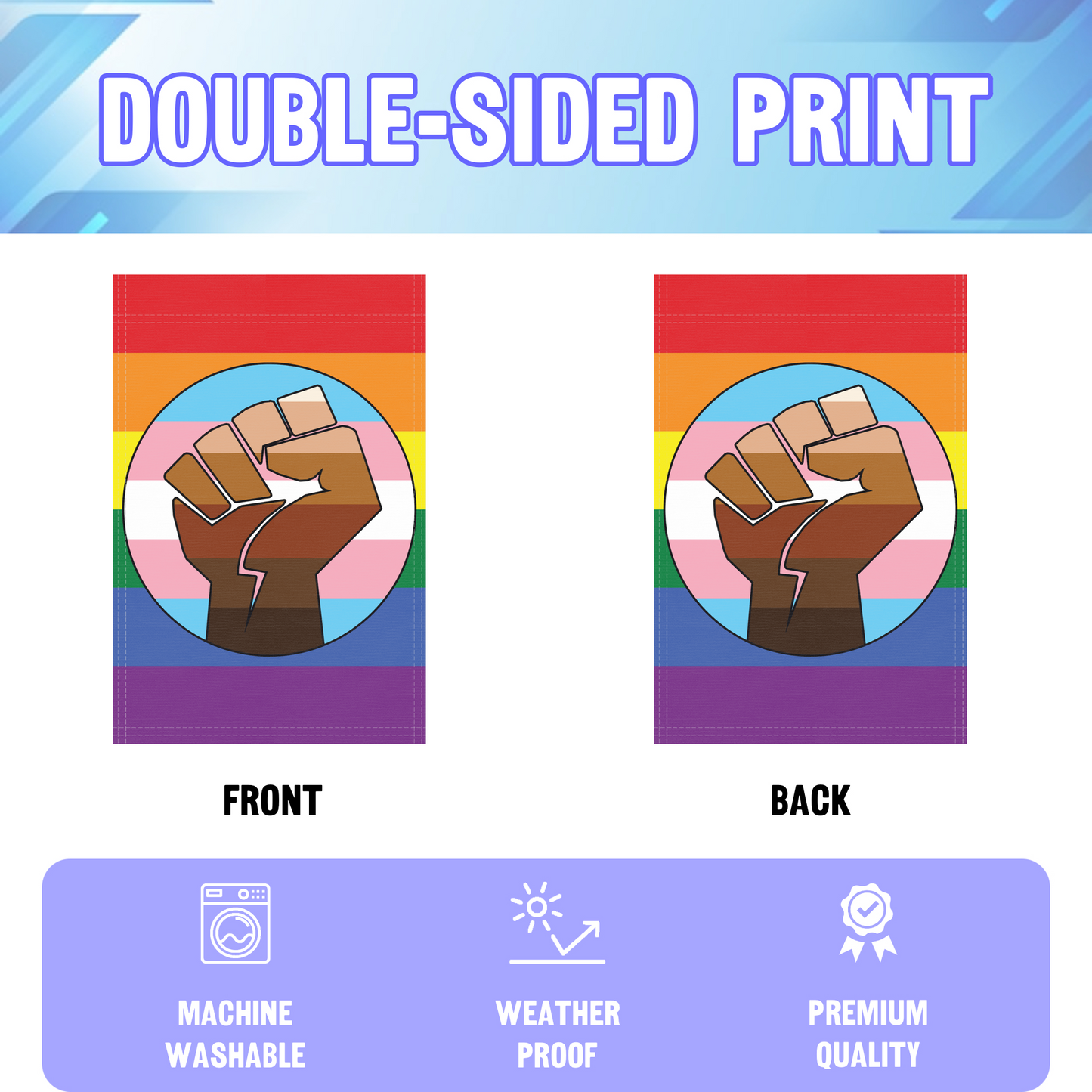 Resist Fist Trans Pride Garden Flag