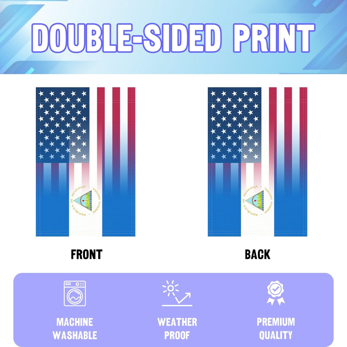 Nicaraguan American Garden Flag