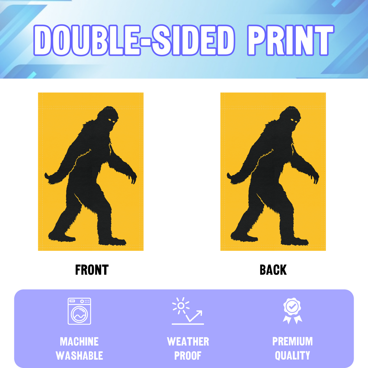 Bigfoot (Yellow) Garden Flag