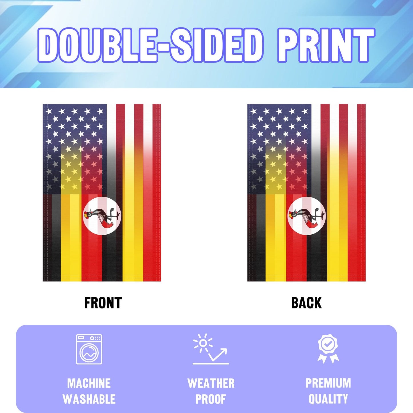 Ugandan American Garden Flag