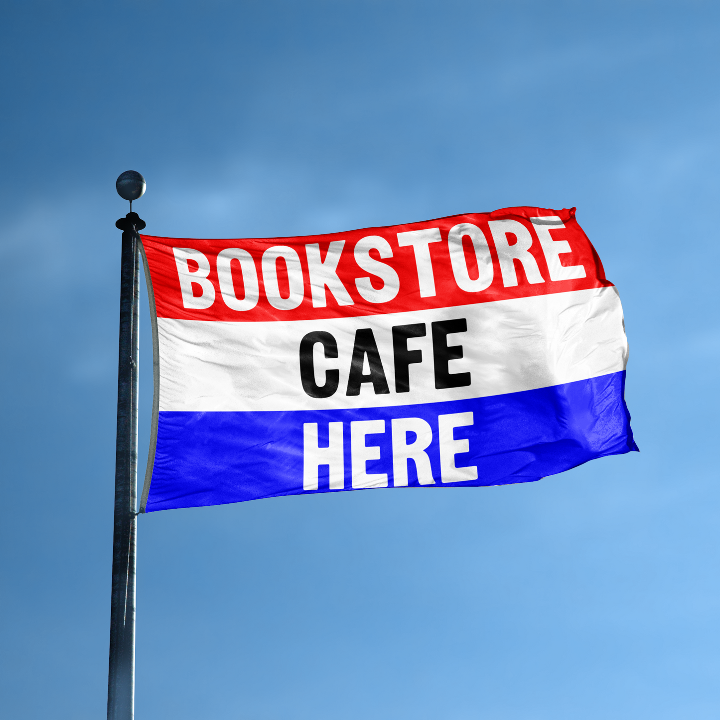 Bookstore Cafe Here Business Flag