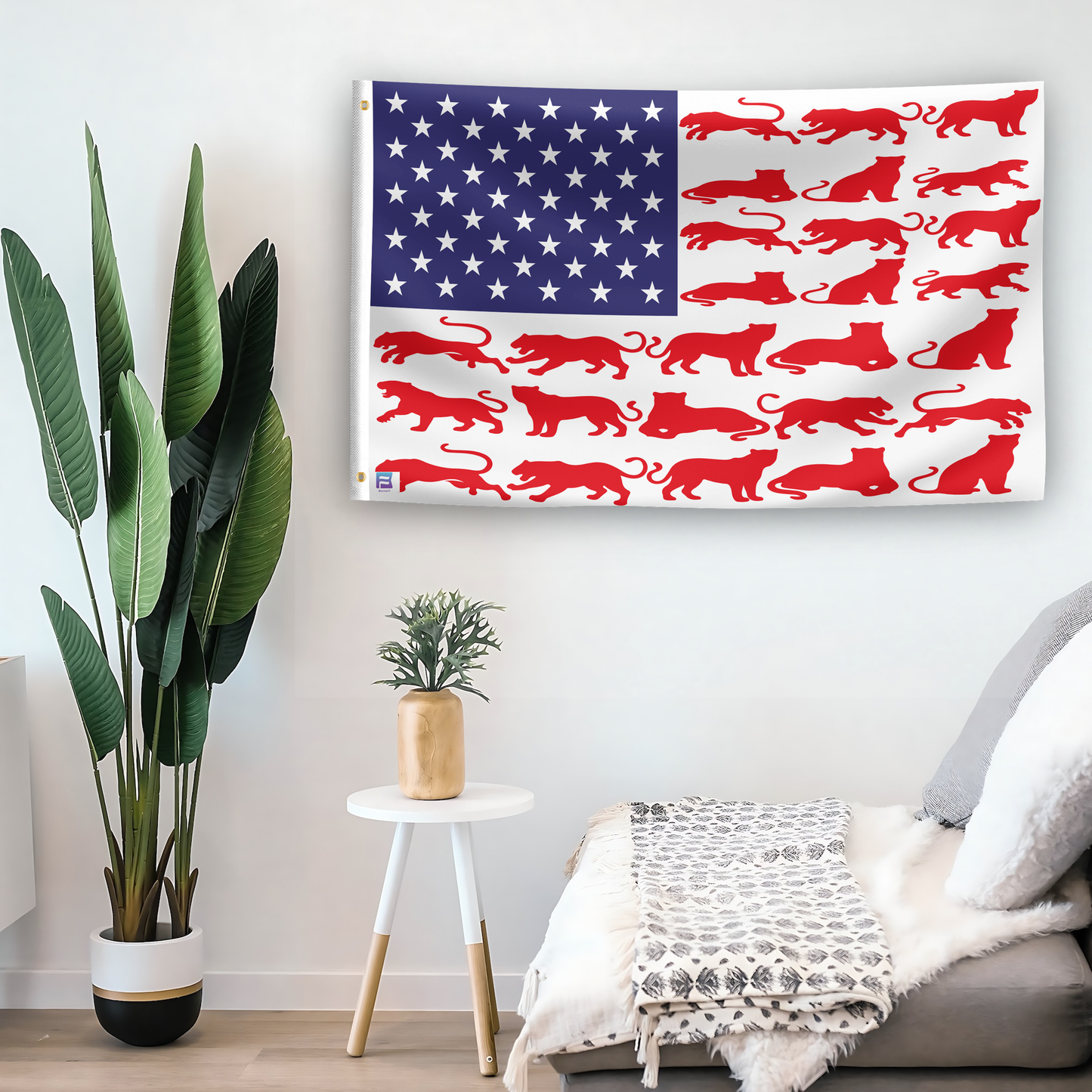 Big Cats Stripes American Flag