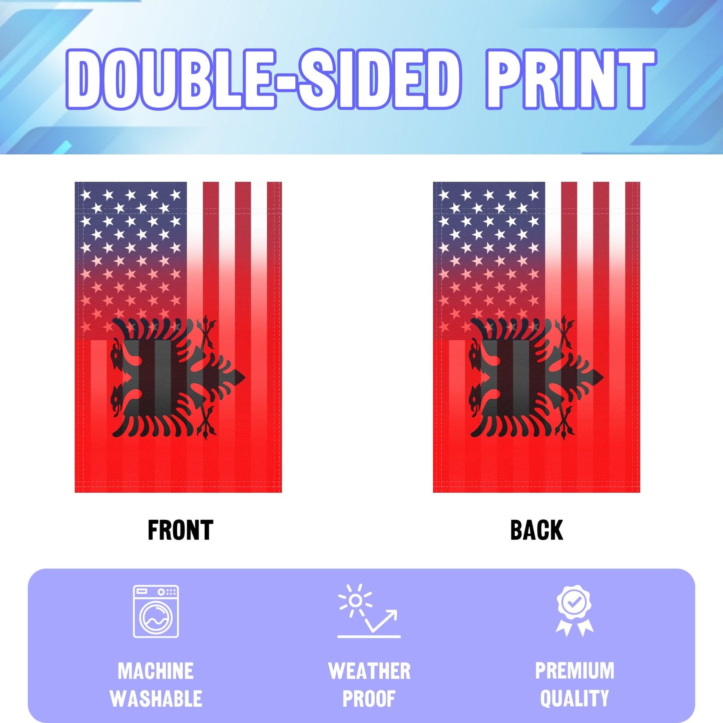 Albanian American Garden Flag