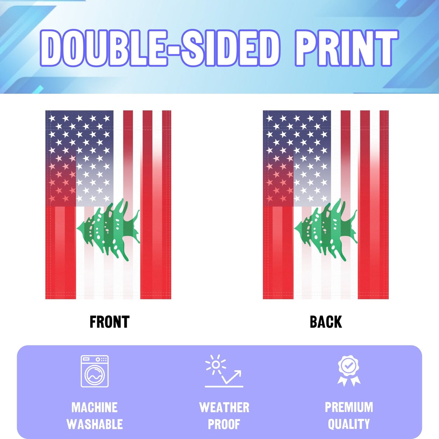 Lebanese American Garden Flag