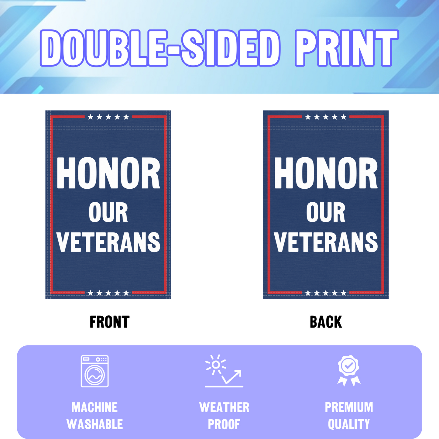 Honor Our Veterans Garden Flag
