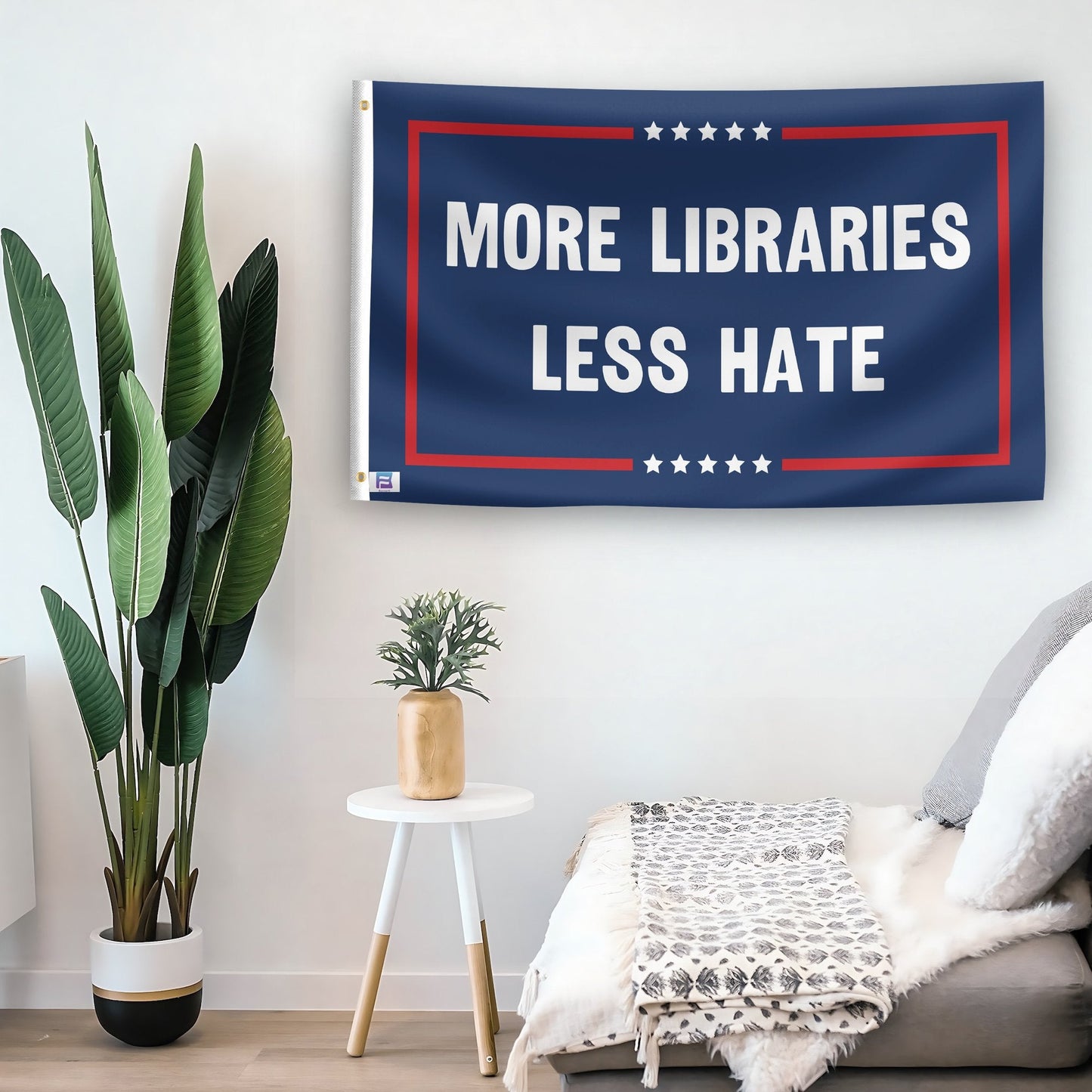 More Libraries Less Hate Political Flag