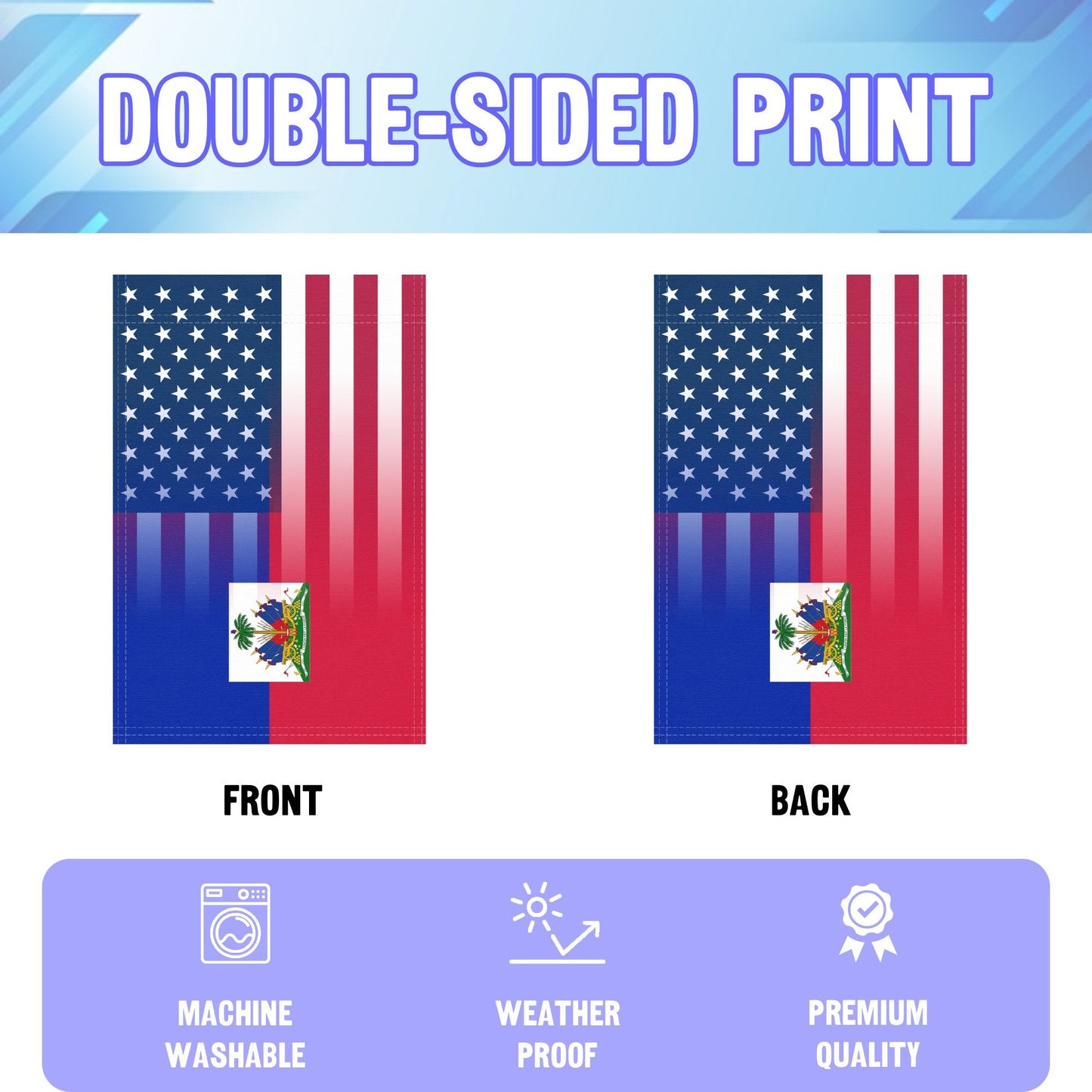 Haitian American Garden Flag