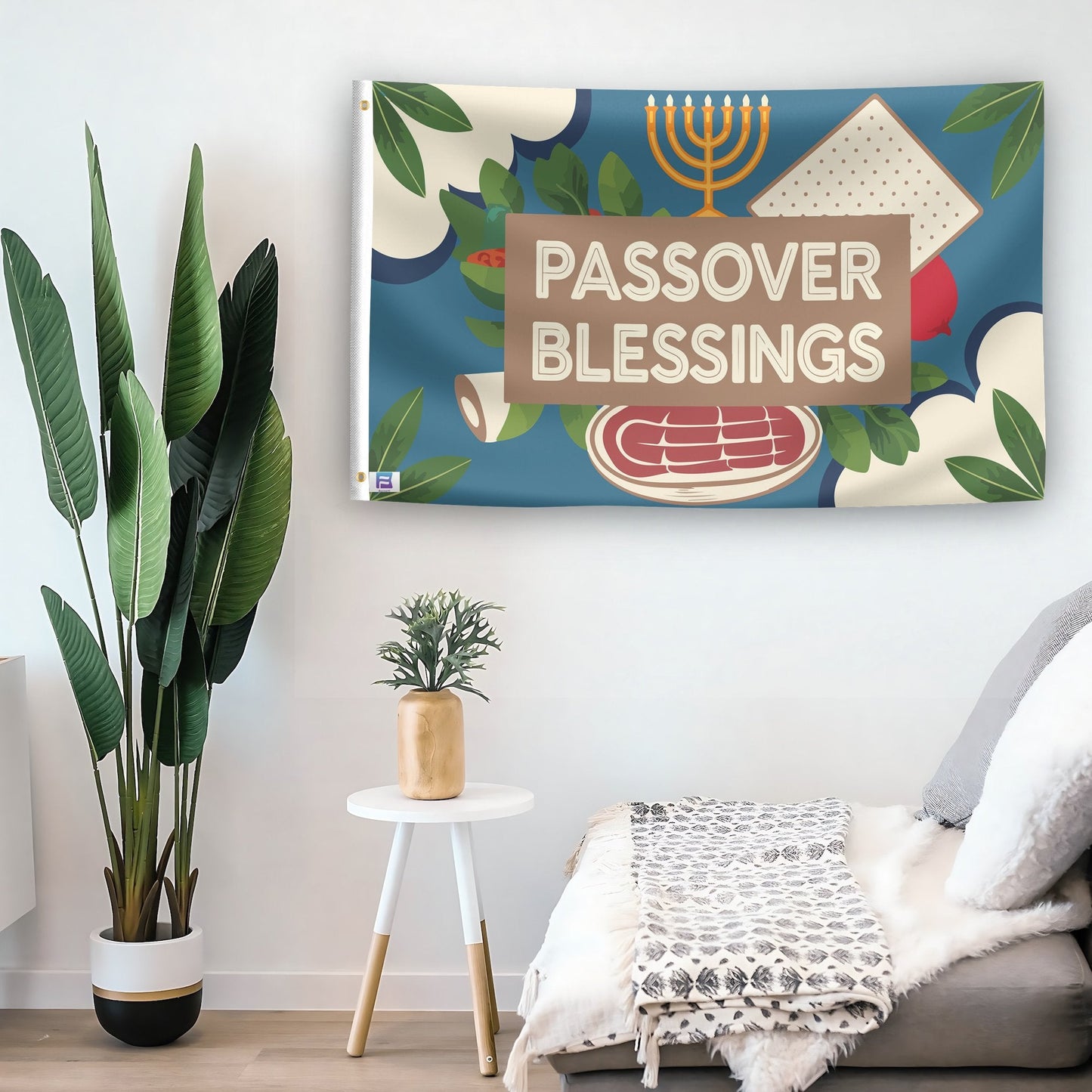 Passover Blessings Flag