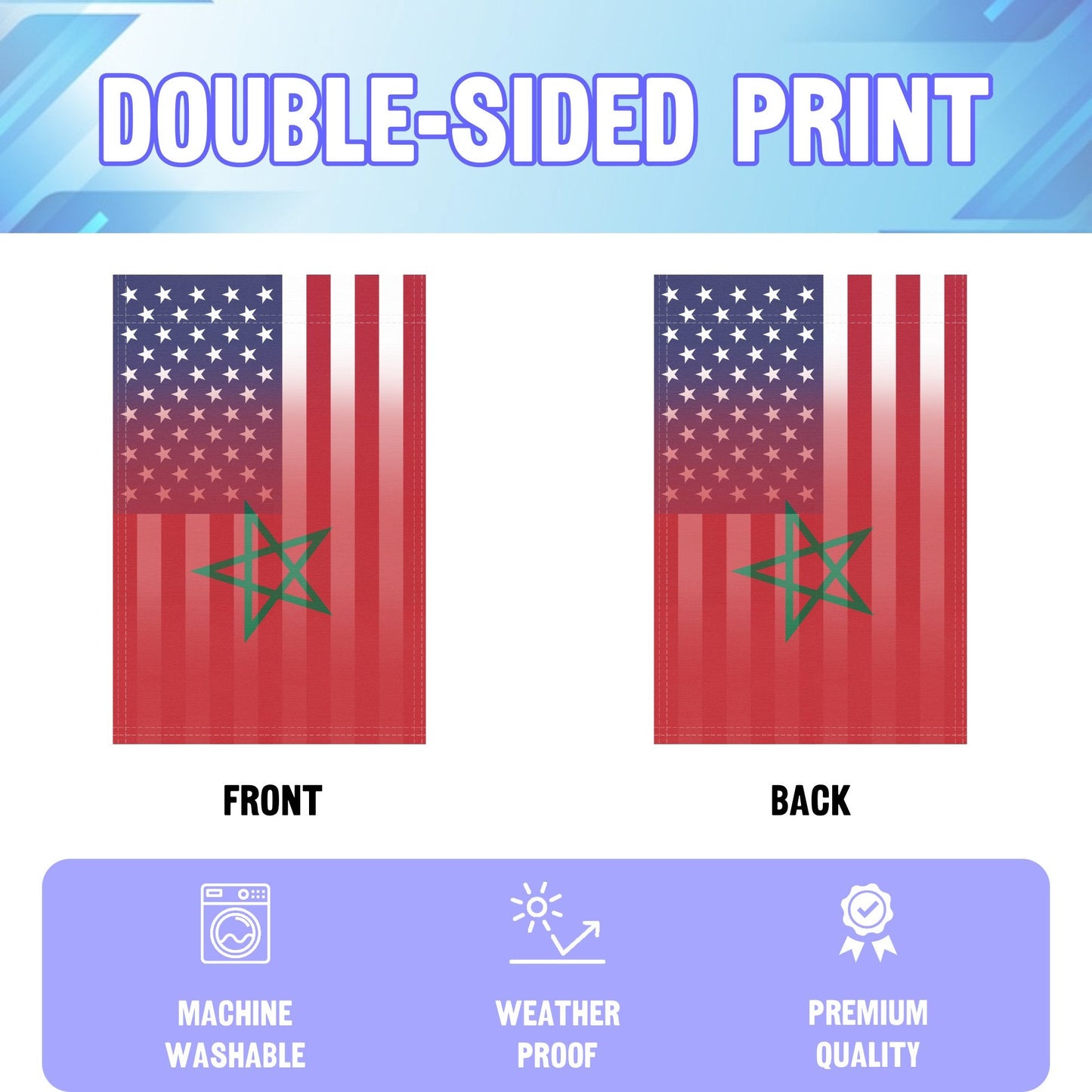 Moroccan American Garden Flag