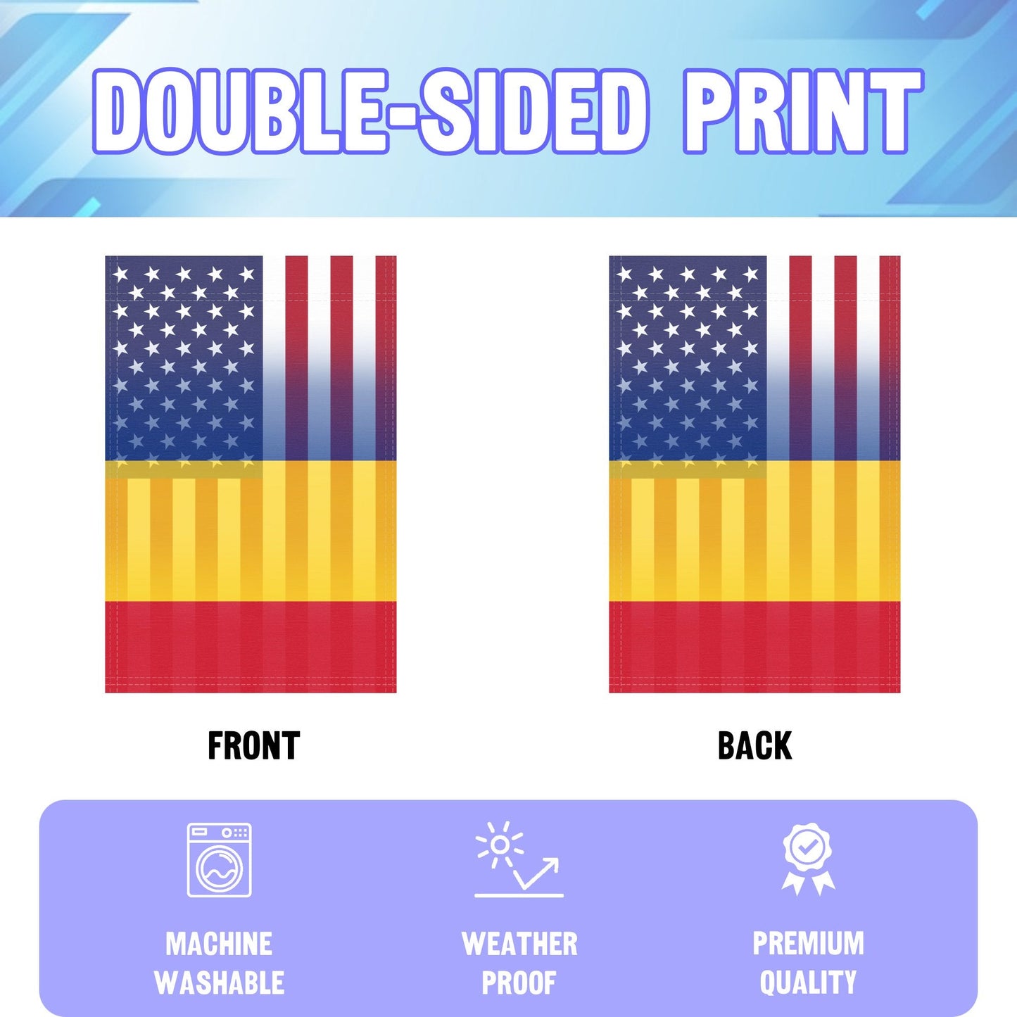 Romanian American Garden Flag