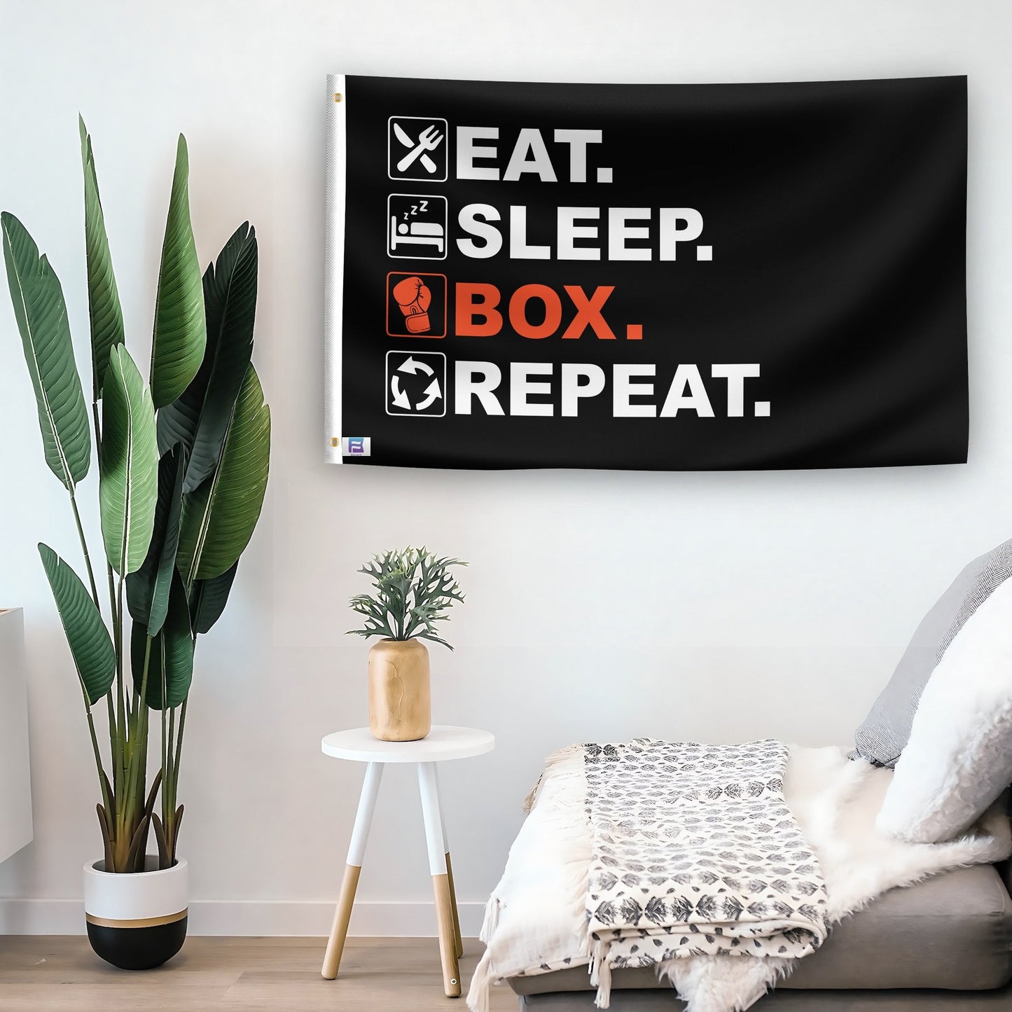 Eat Sleep Boxing Repeat Flag