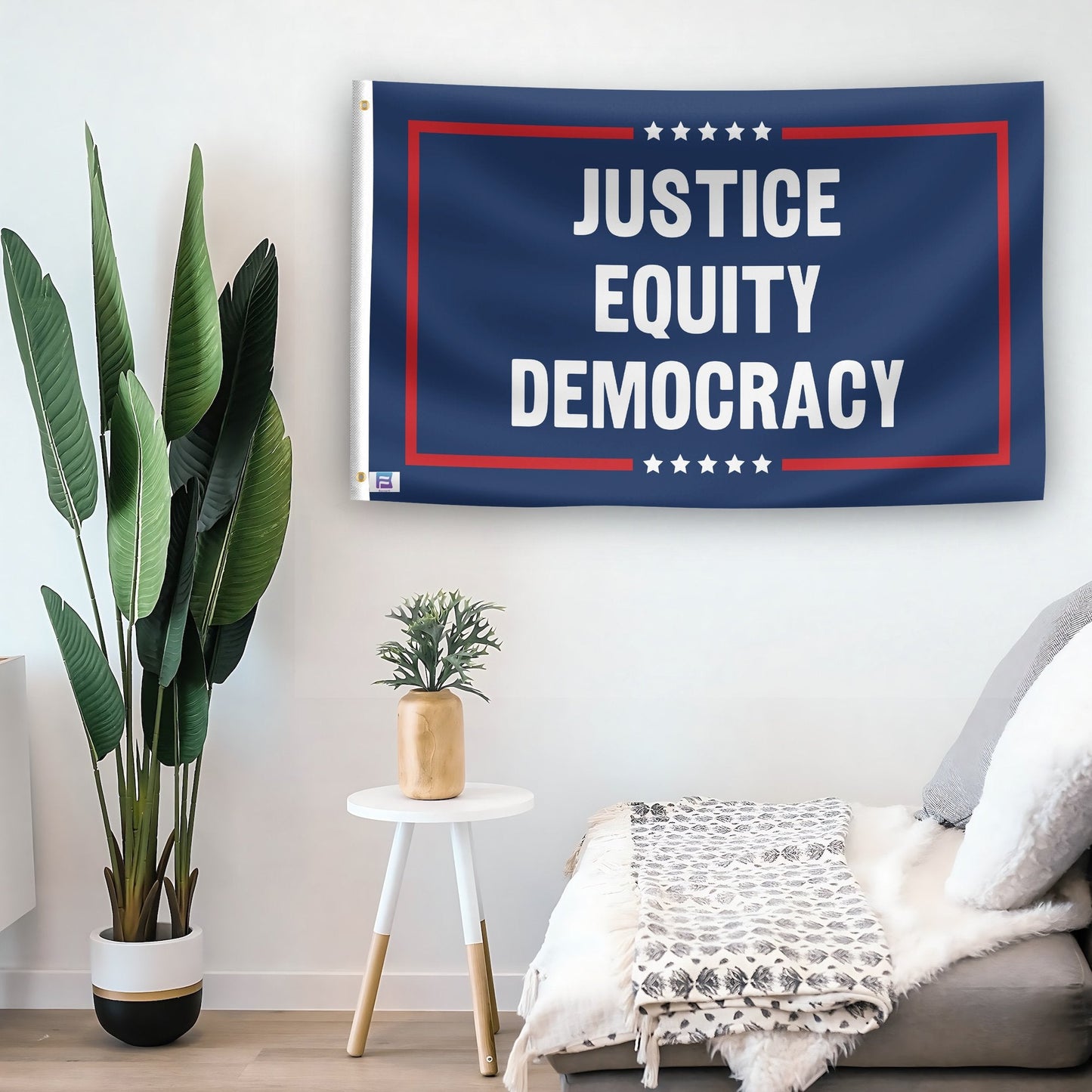 Justice Equity Democracy Political Flag