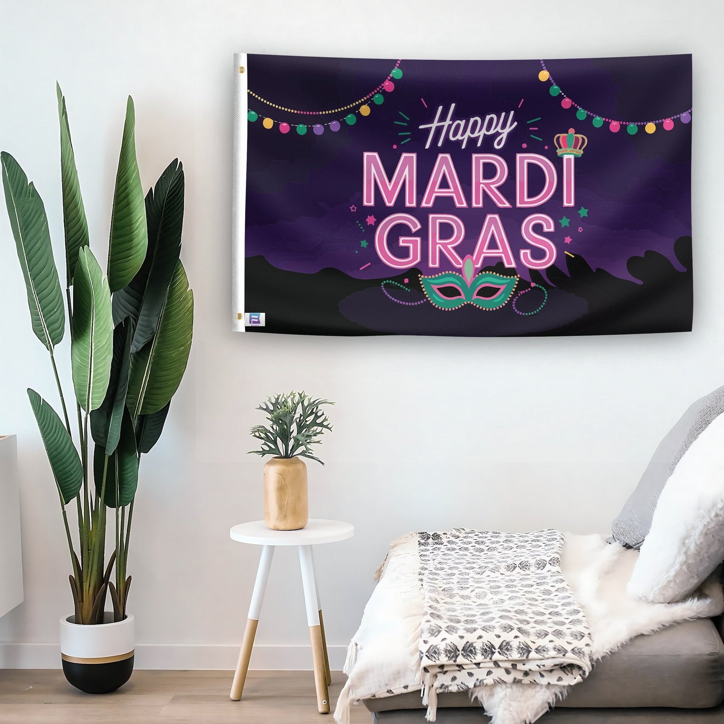 Happy Mardi Gras Flag