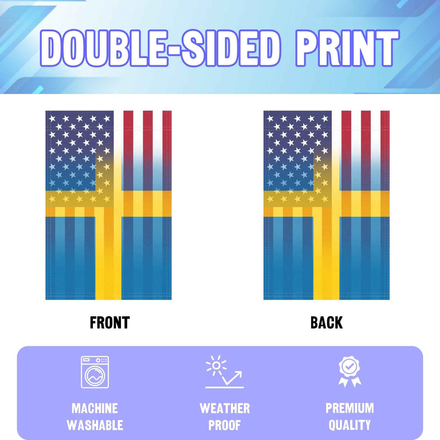 Swedish American Garden Flag