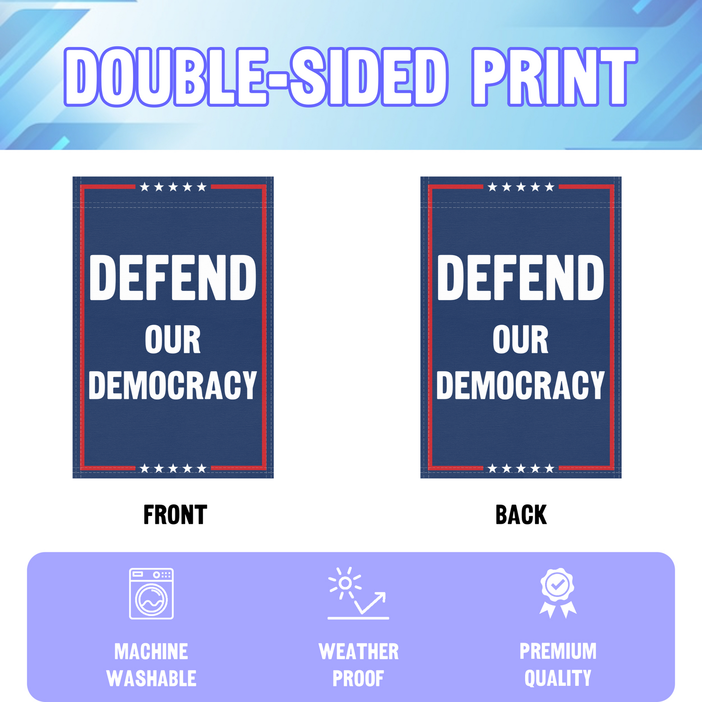 Defend Our Democracy Garden Flag