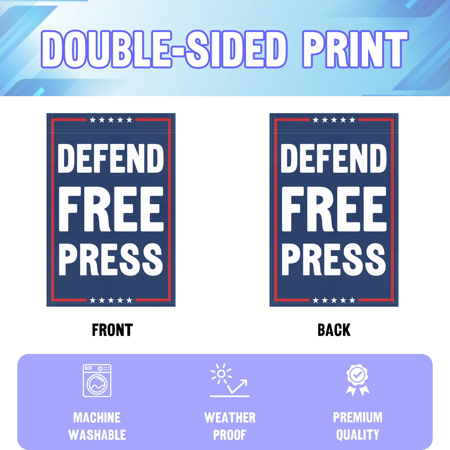 Defend Free Press Garden Flag