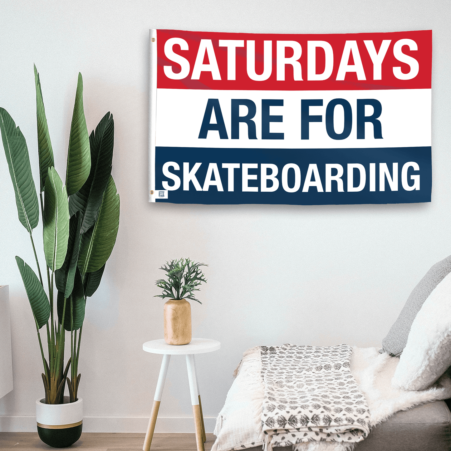 Saturdays Are for Skateboarding Flag