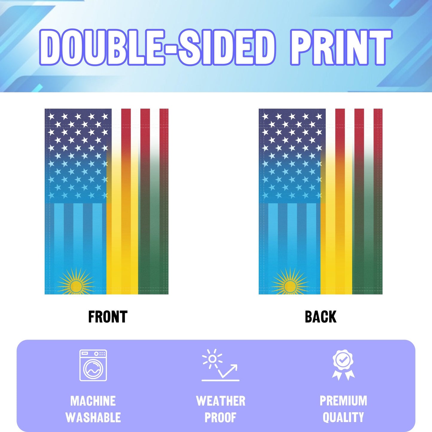 Rwandan American Garden Flag