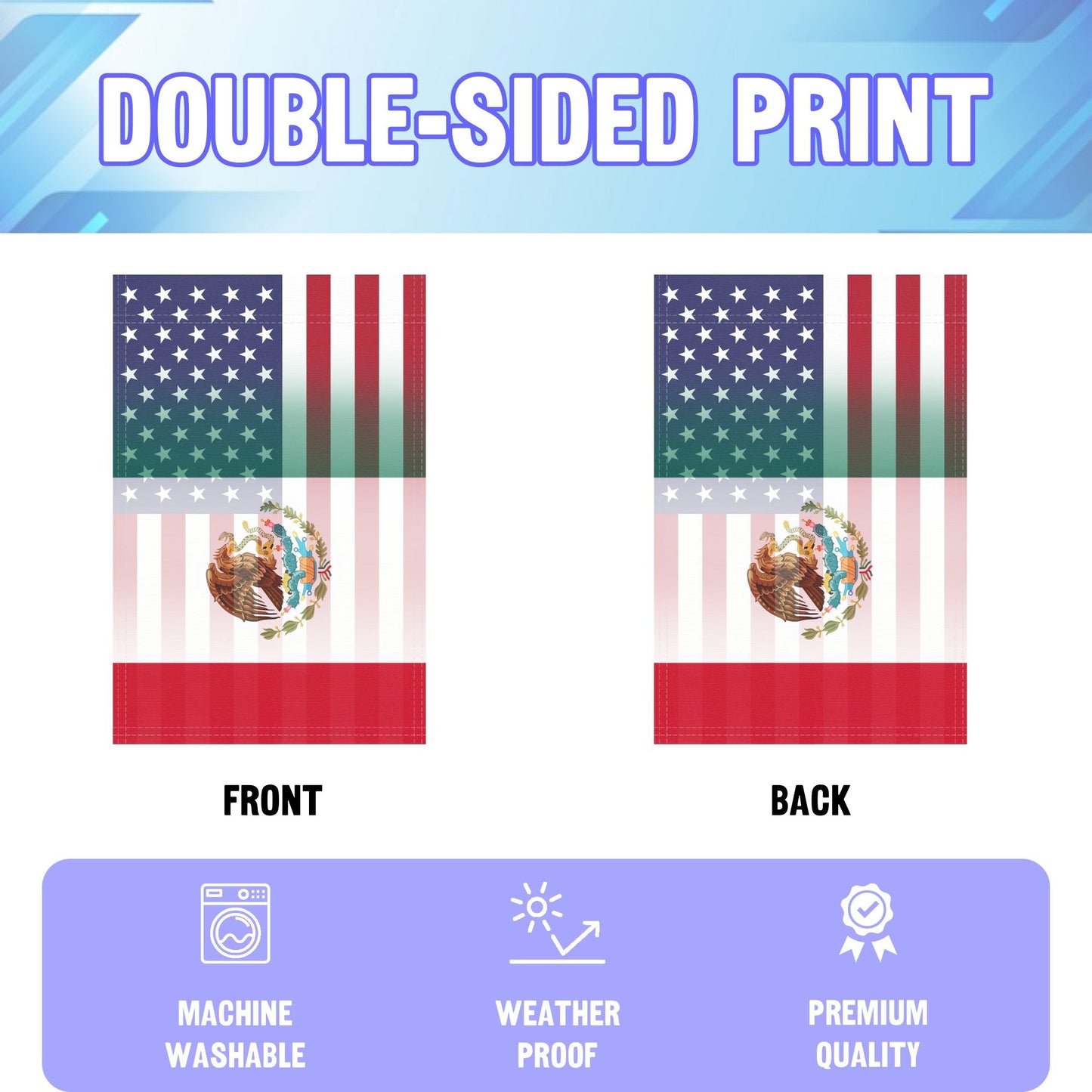 Mexican American Garden Flag