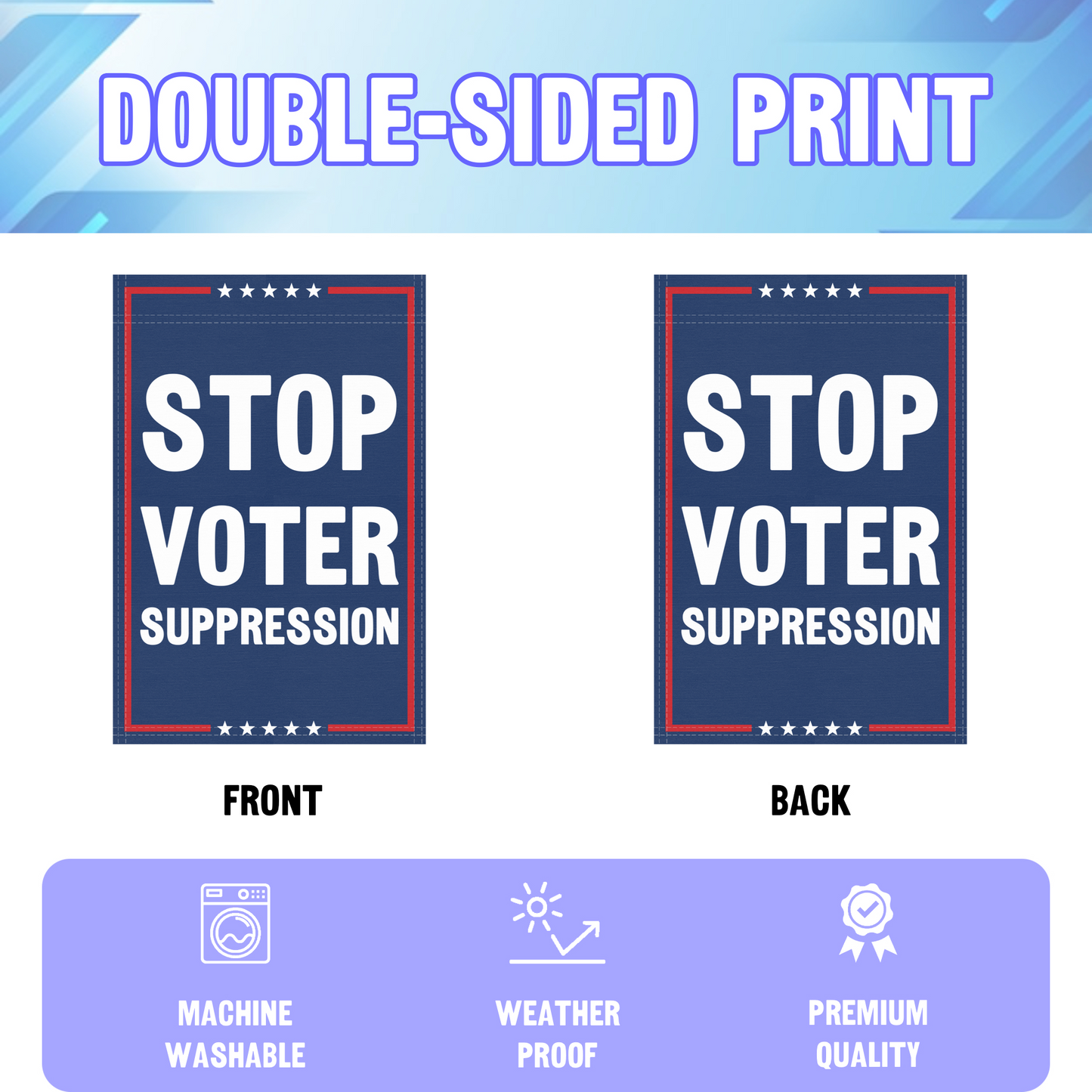 Stop Voter Suppression Garden Flag
