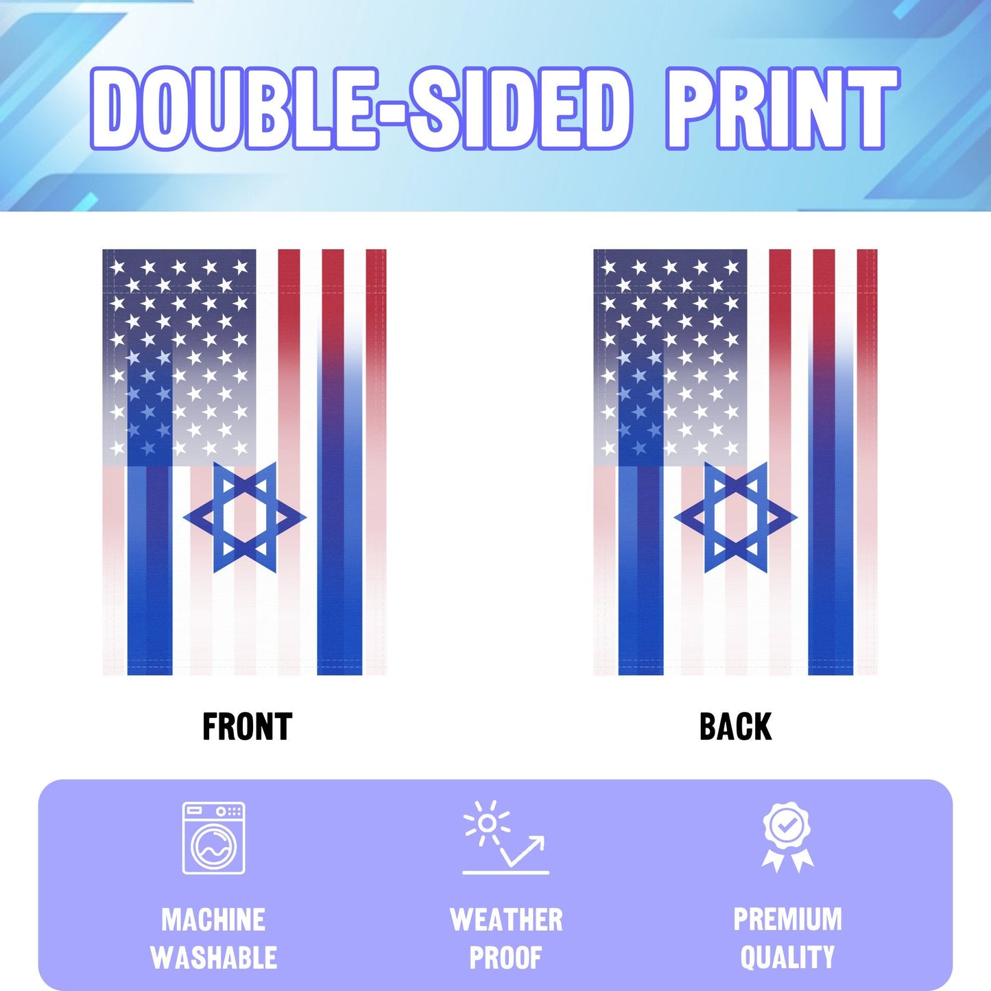 Israeli American Garden Flag