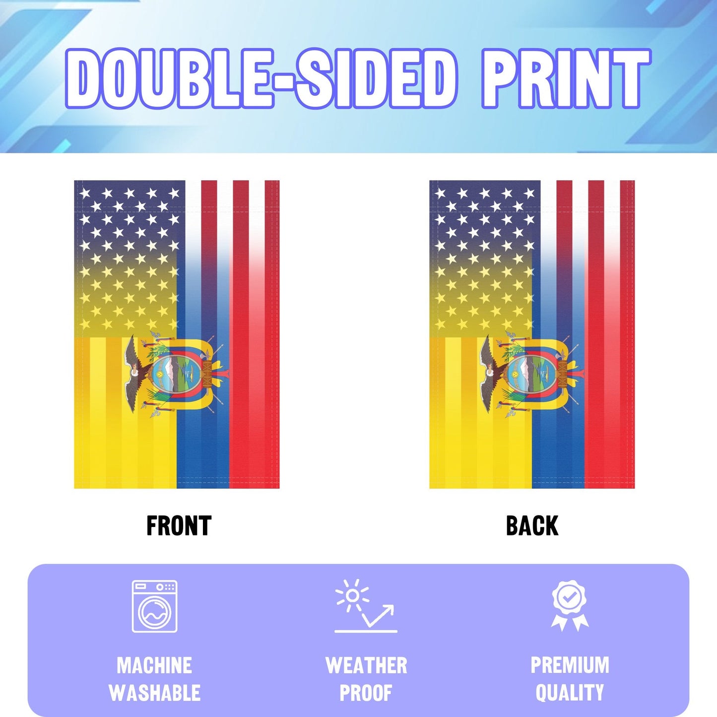 Ecuadorian American Garden Flag