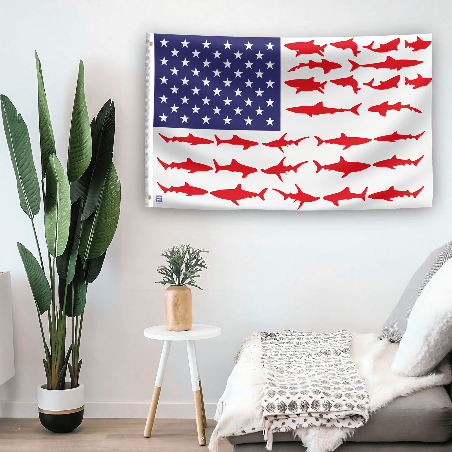 Shark Stripes American Flag