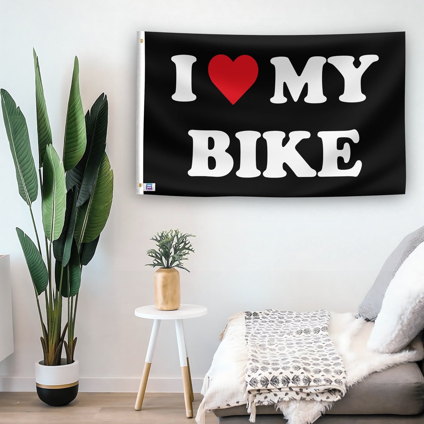 I Love My Bike Flag