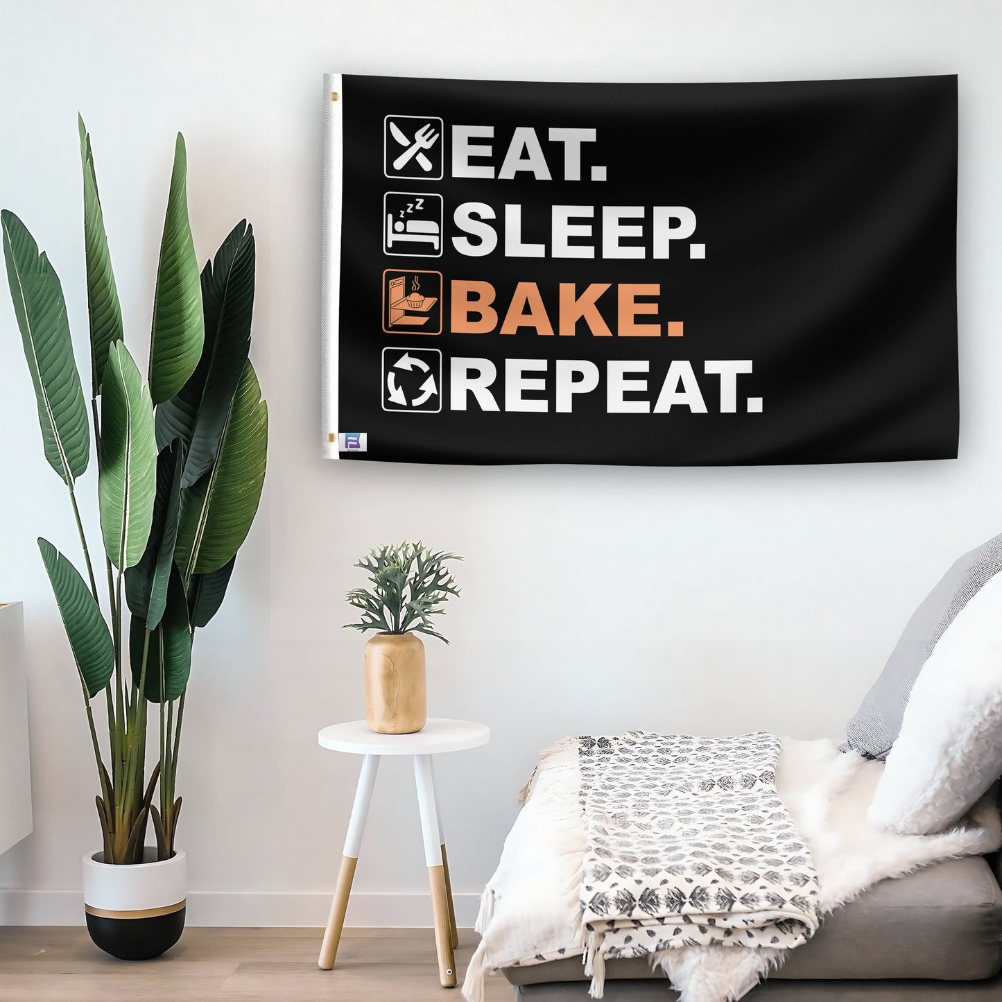 Eat Sleep Bake Repeat Flag