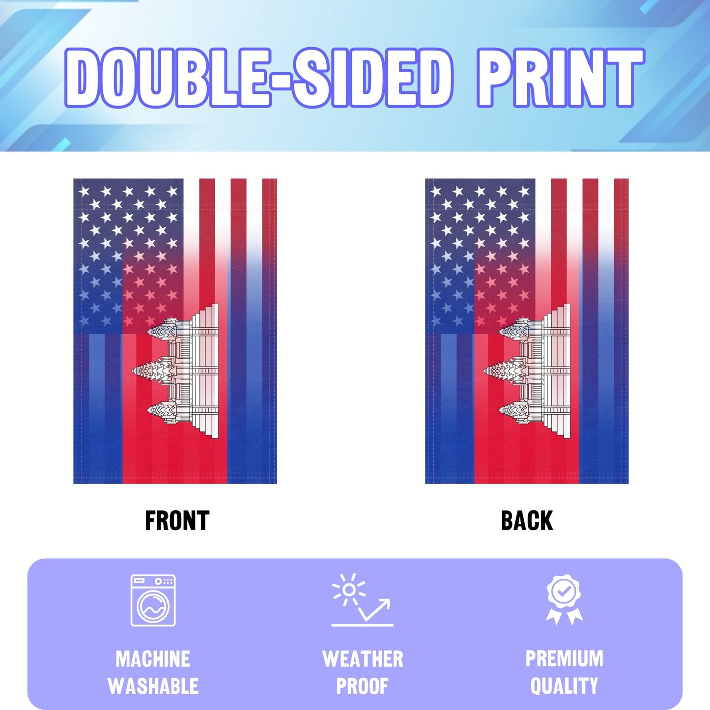 Cambodian American Garden Flag