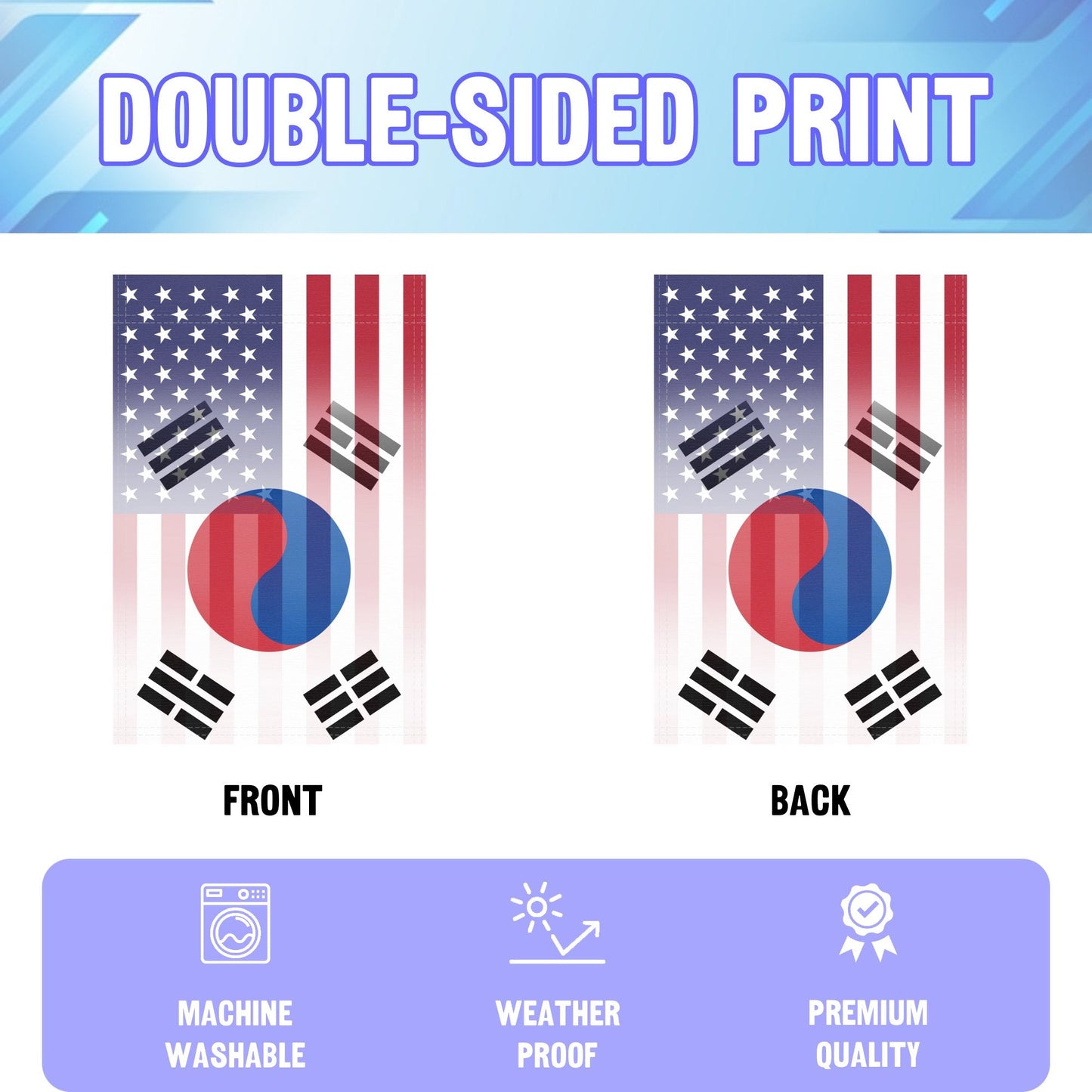 South Korean American Garden Flag