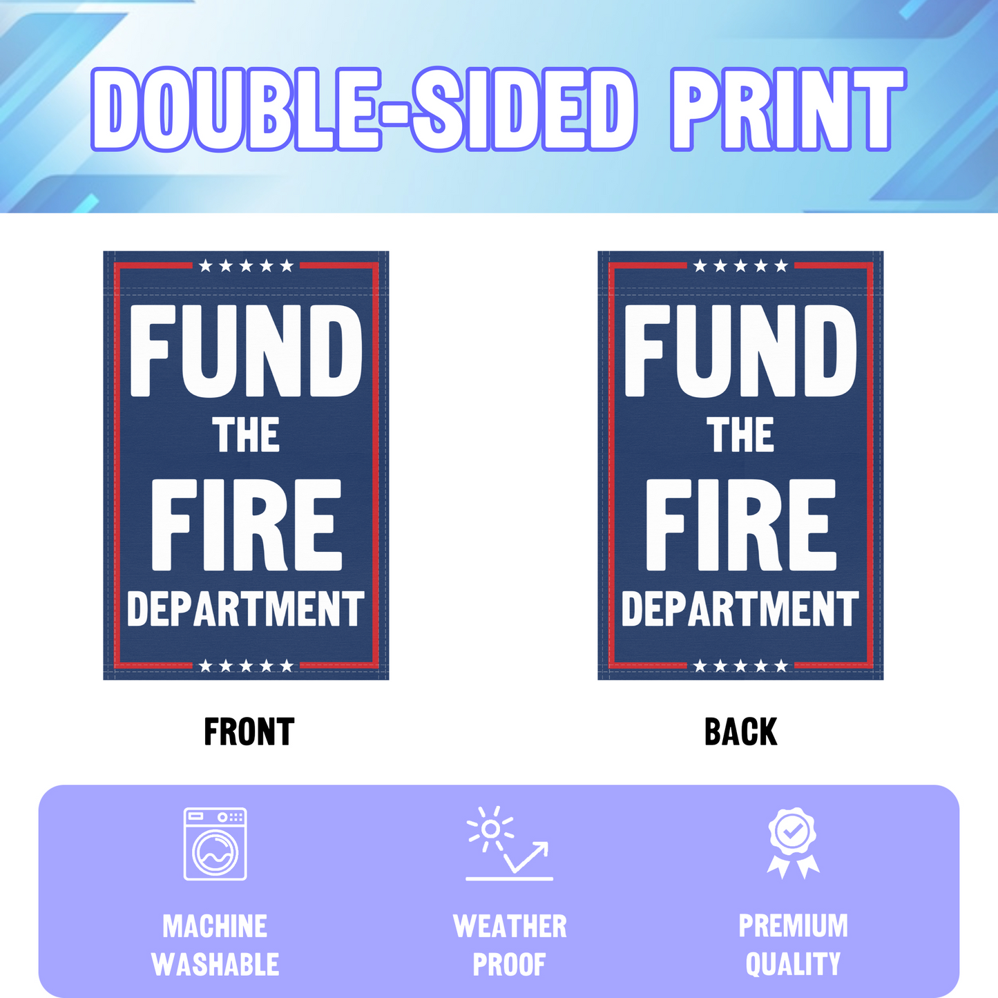 Fund The Fire Department Garden Flag