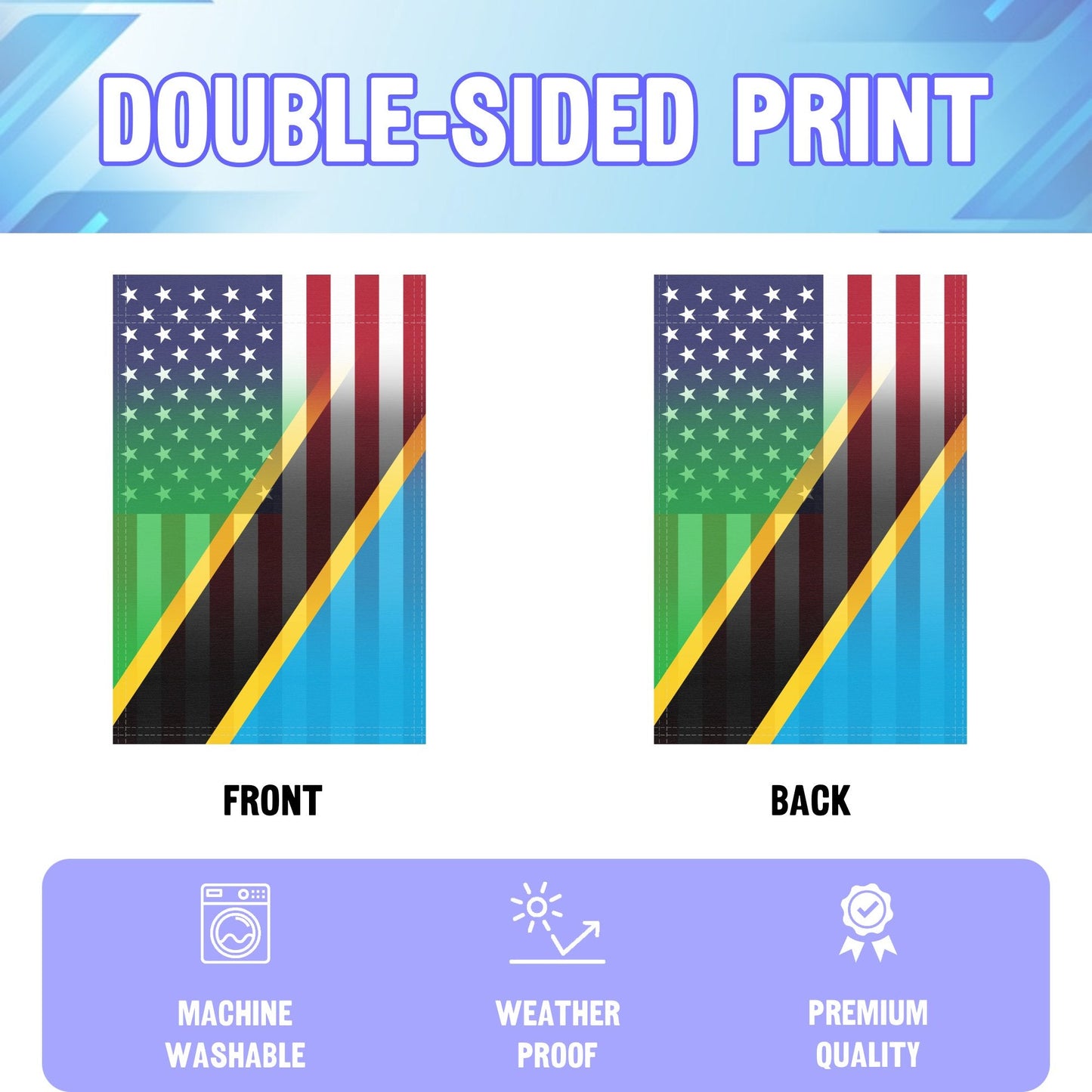 Tanzanian American Garden Flag