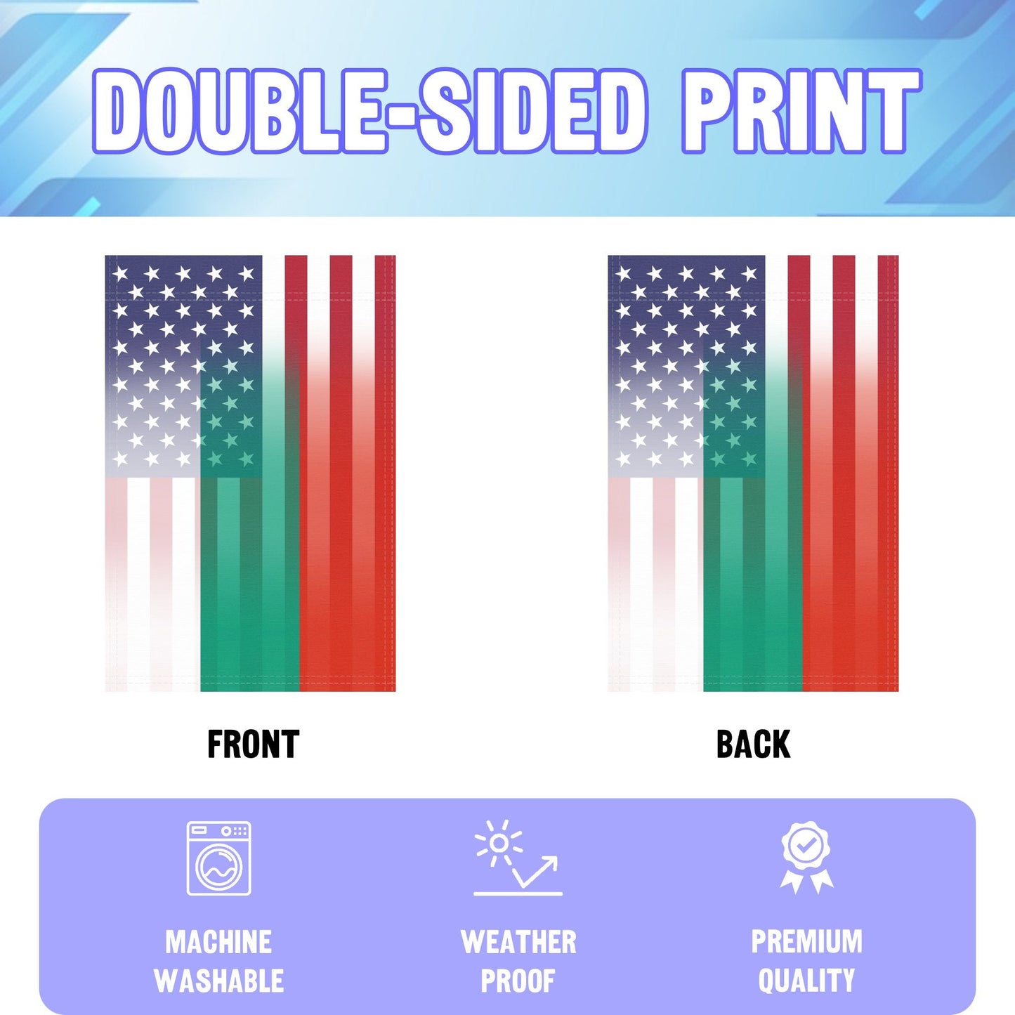 Bulgarian American Garden Flag